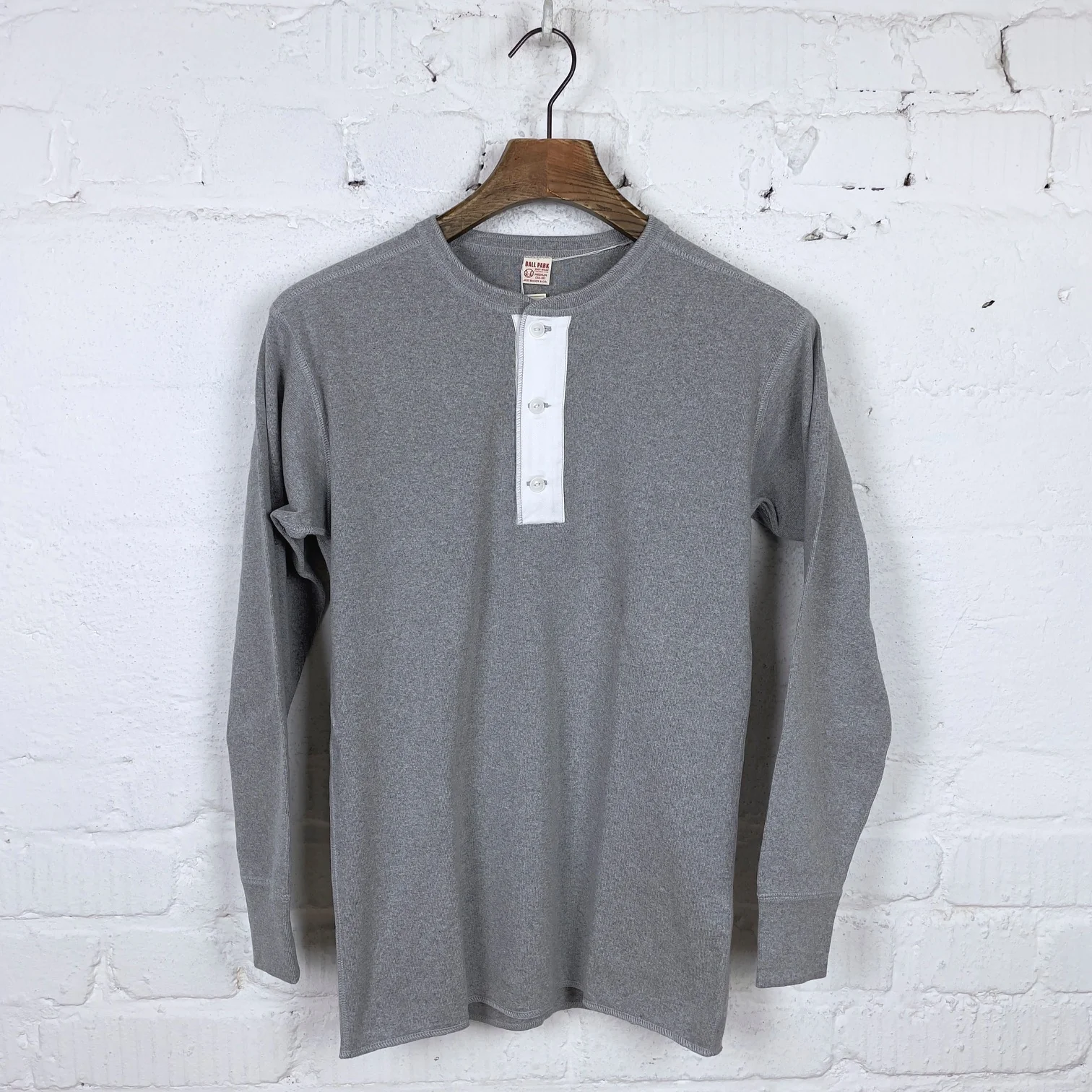 the real mccoy's | union henley undershirt shirt l-s grey