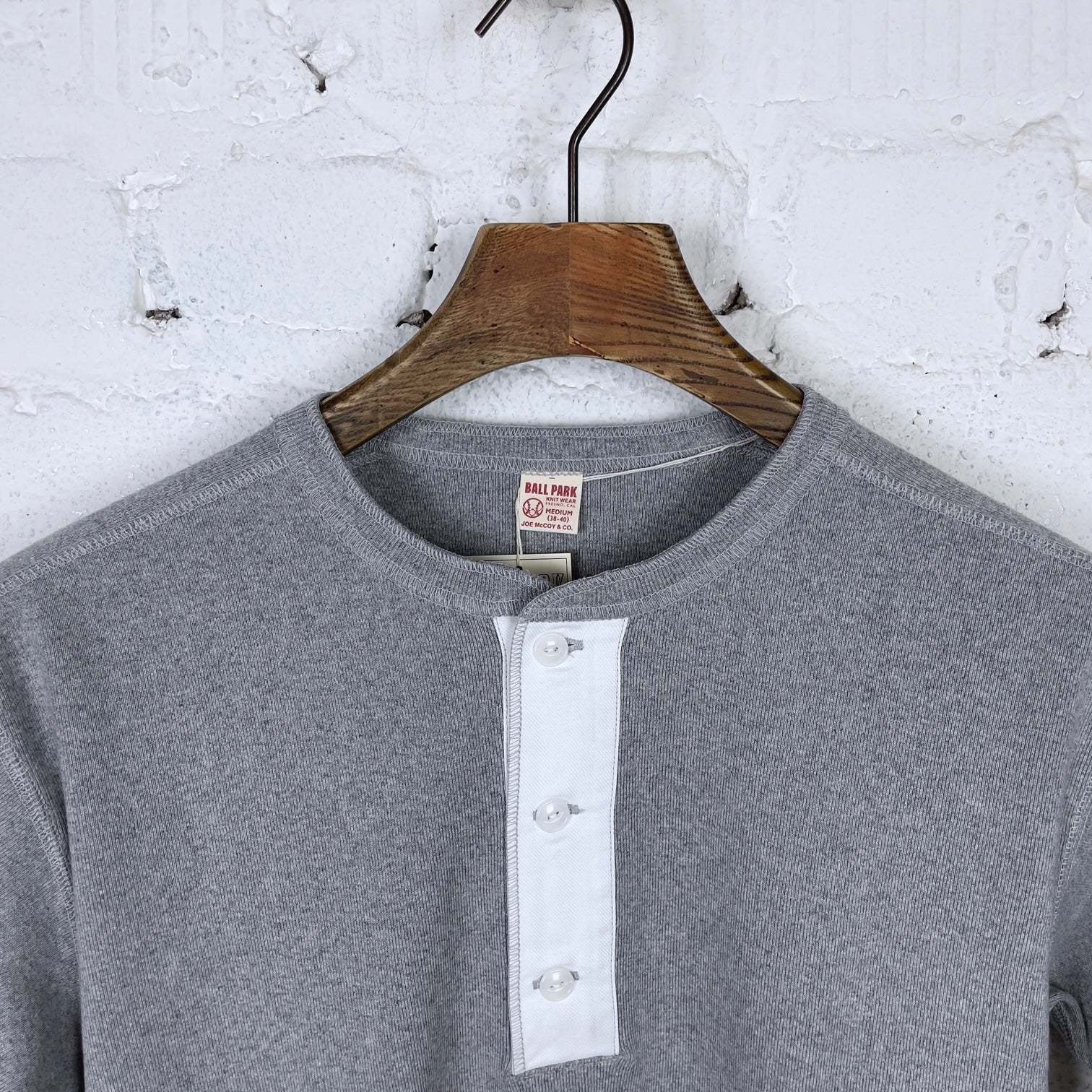 the real mccoy's | union henley undershirt shirt l-s grey - Image 4