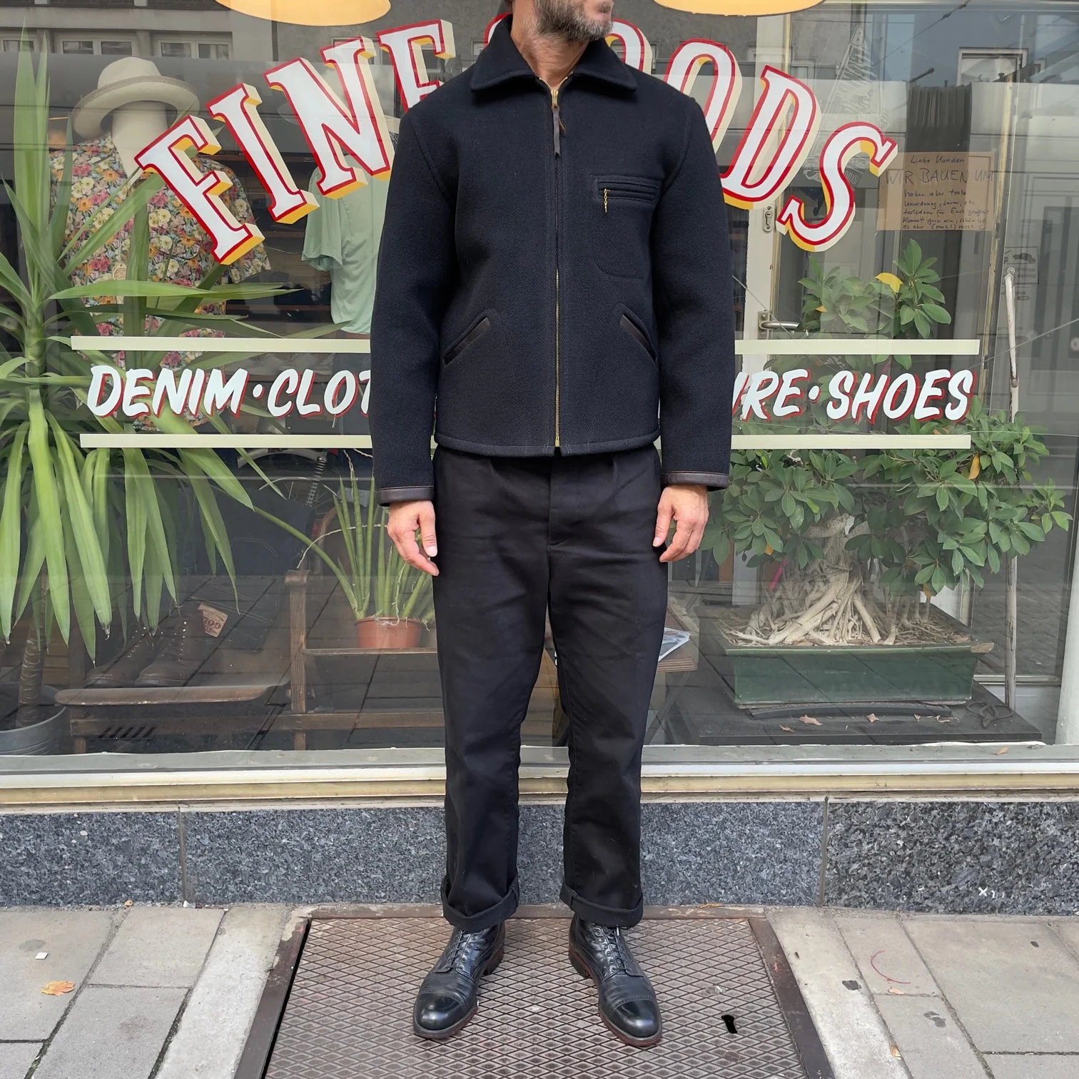 the real mccoy's | wool field sports jacket - black - Image 2