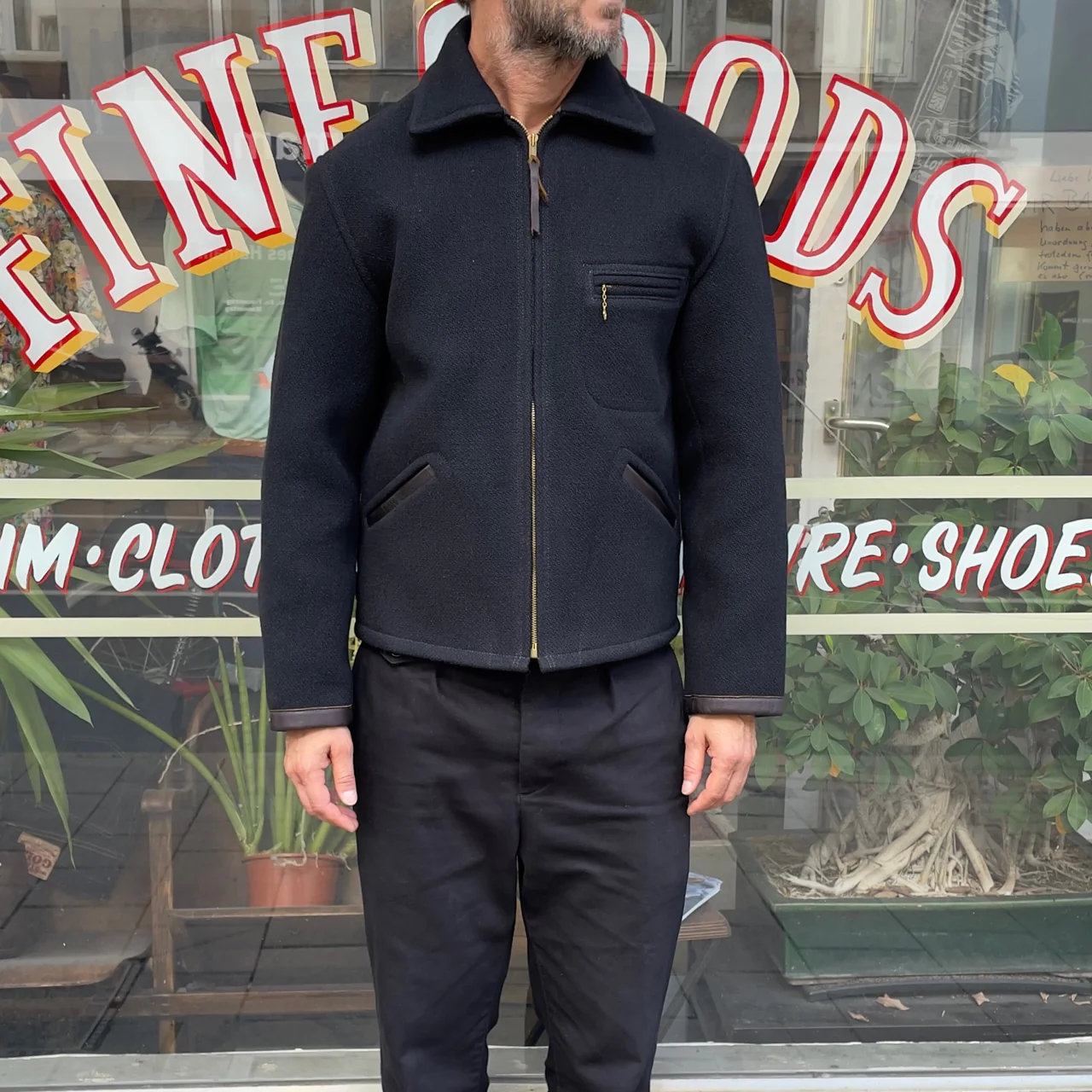 the real mccoy's | wool field sports jacket - black - Image 3