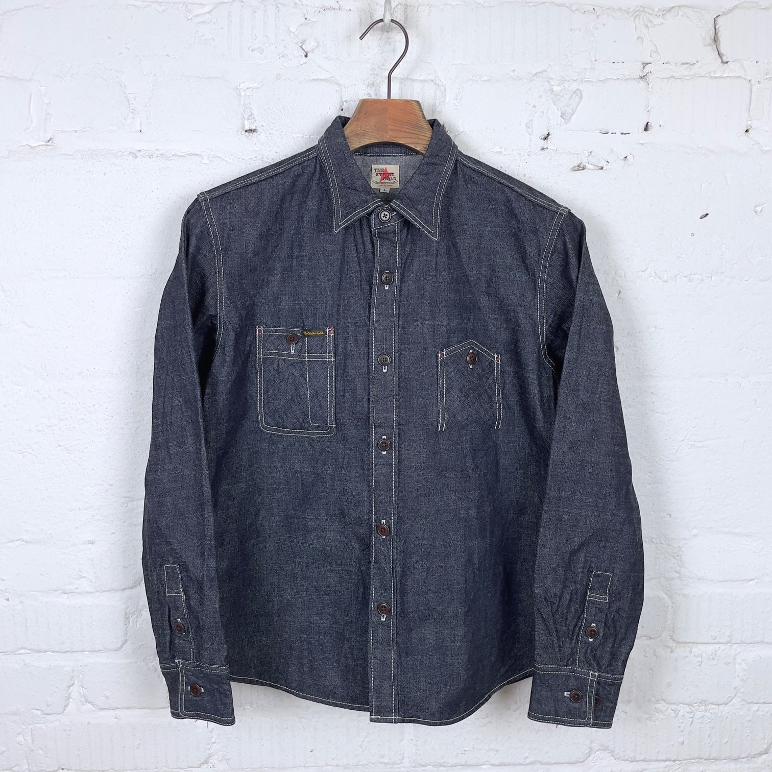 the strike gold | sgs001 10oz slub selvedge denim work shirt