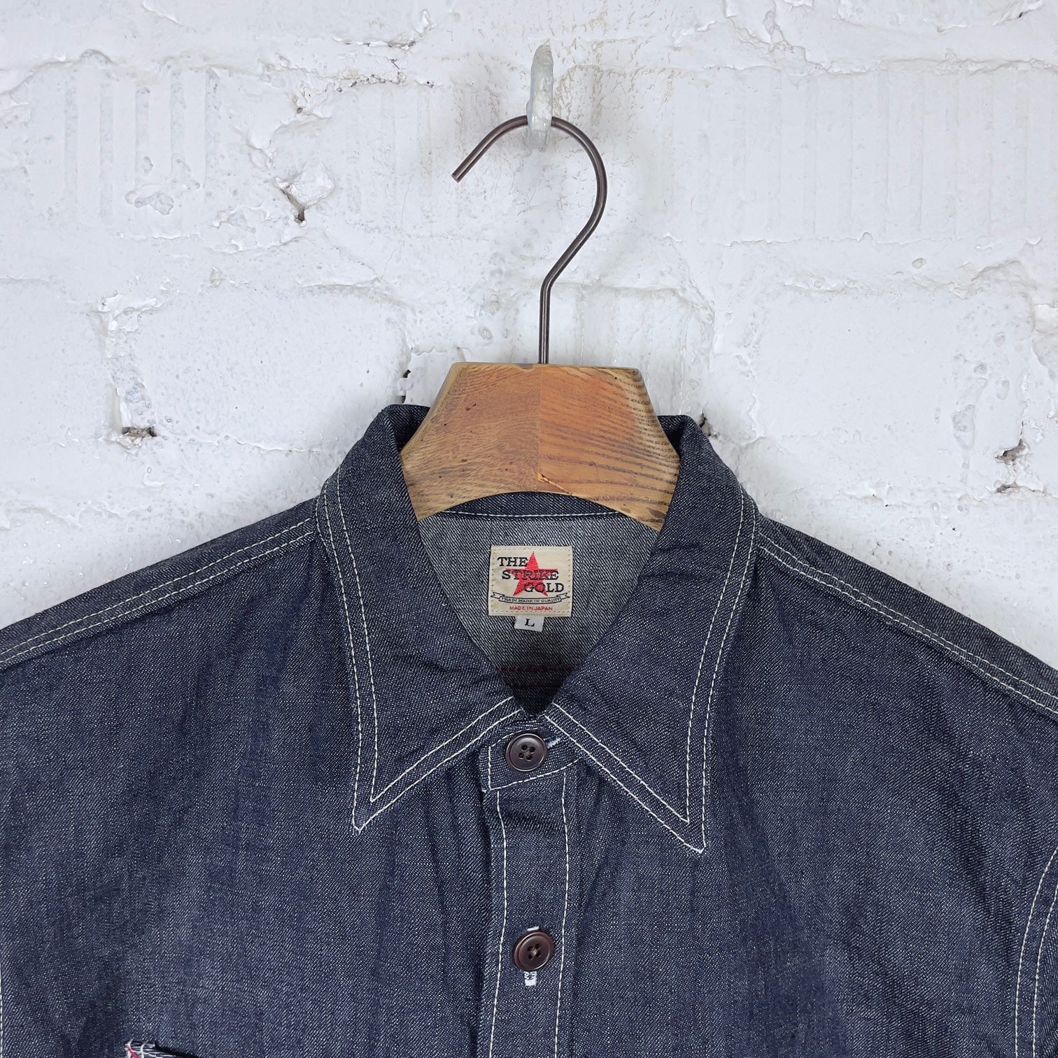 the strike gold | sgs001 10oz slub selvedge denim work shirt - Image 4