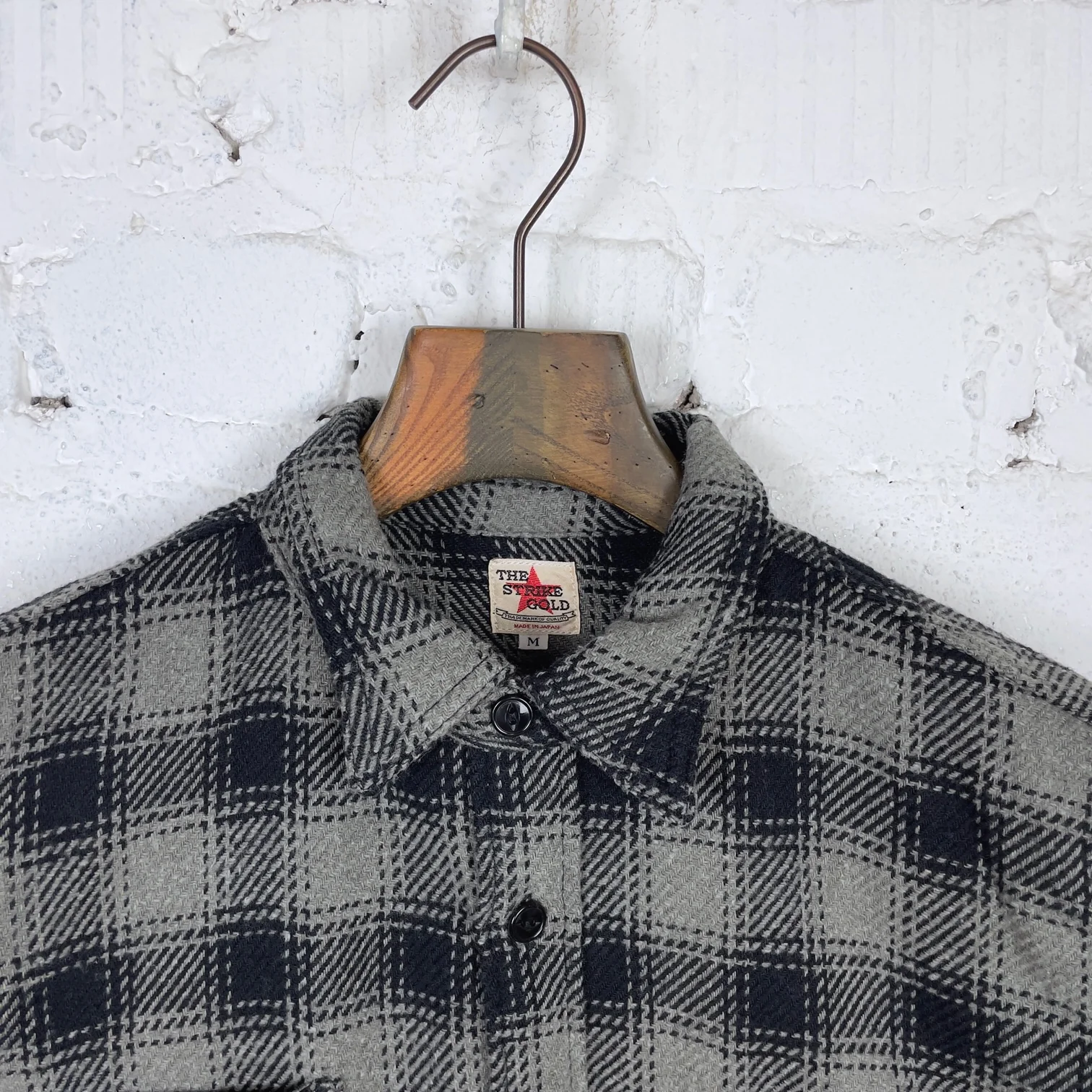 the strike gold | sgs2203 recycled cotton flannel mixed nep check work shirt gray - Image 4