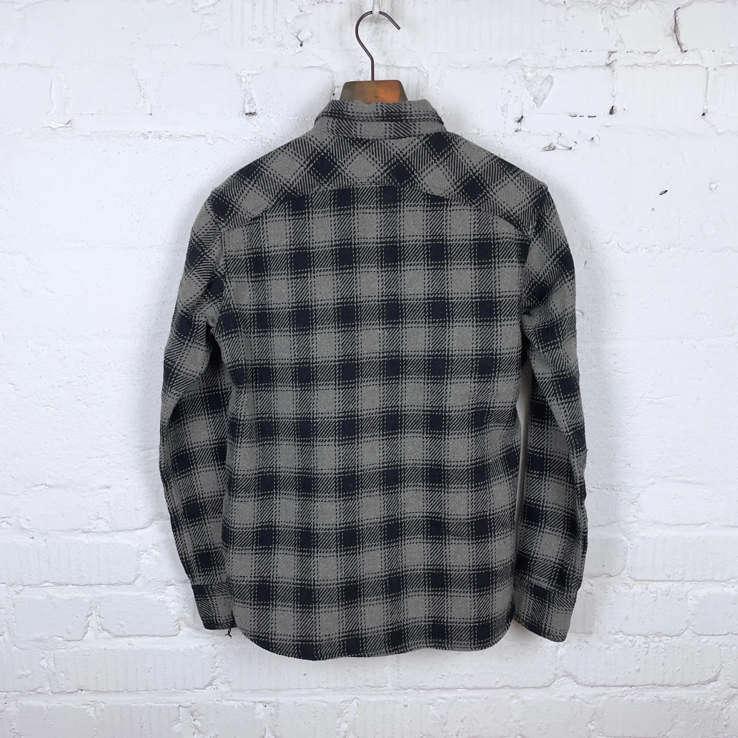 the strike gold | sgs2203 recycled cotton flannel mixed nep check work shirt gray - Image 5