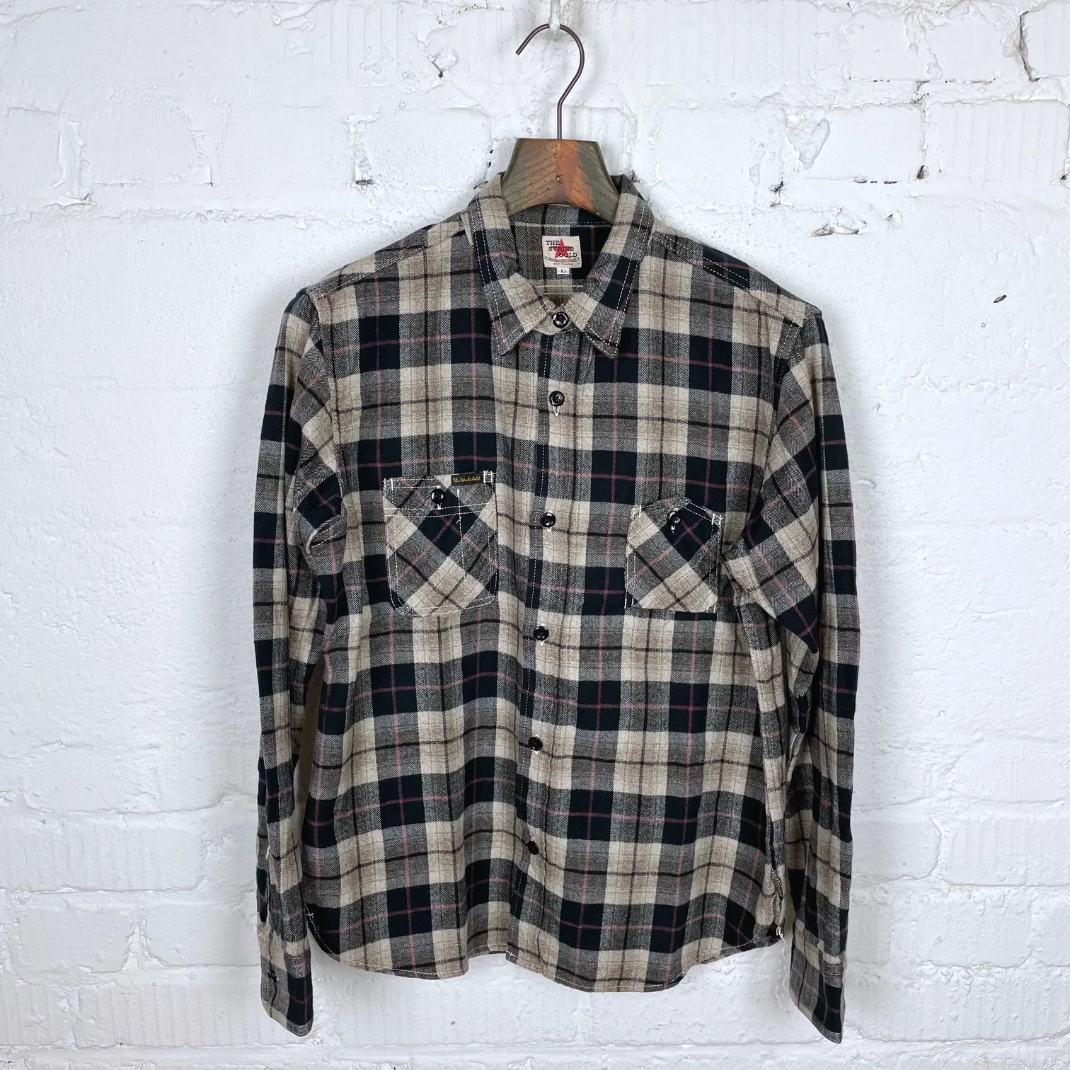 the strike gold | sgs2205 brushed soft flannel check work shirt black