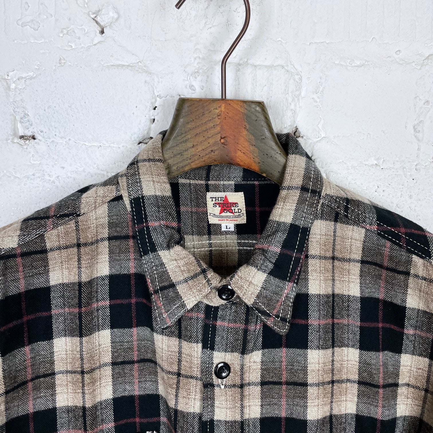 the strike gold | sgs2205 brushed soft flannel check work shirt black - Image 4