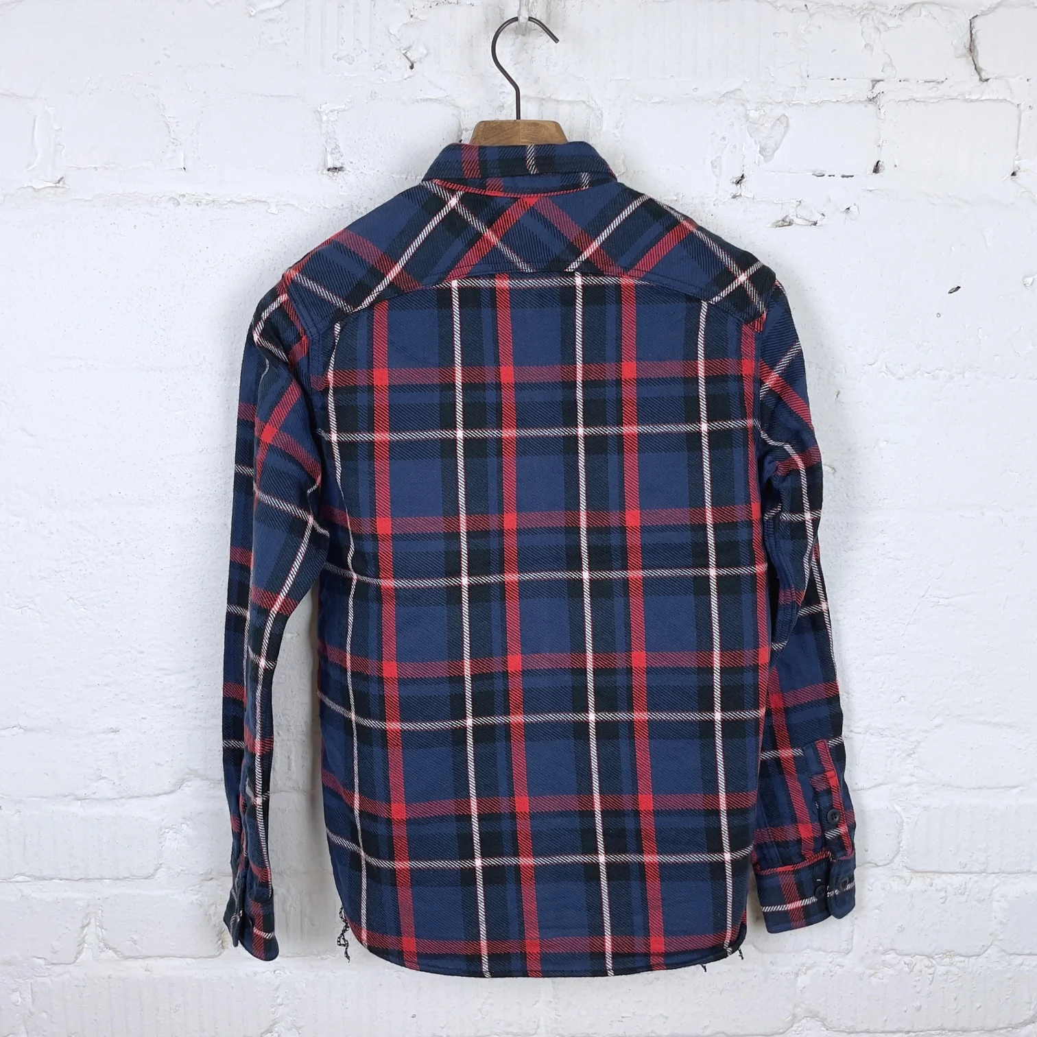 the strike gold | sgs2304 heavy nel check work shirt - navy - Image 3