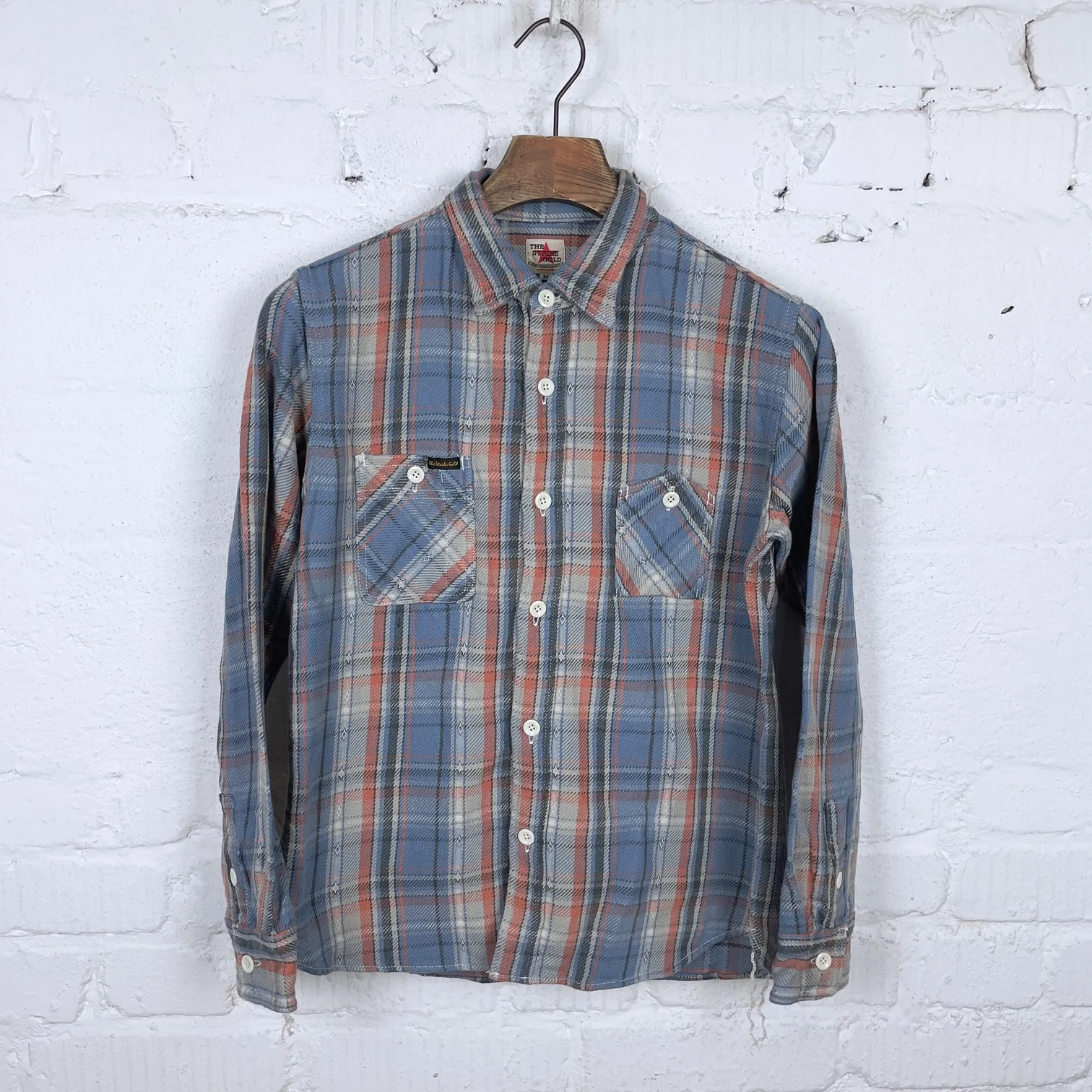 the strike gold | sgs2305 loose nel check work shirt - blue