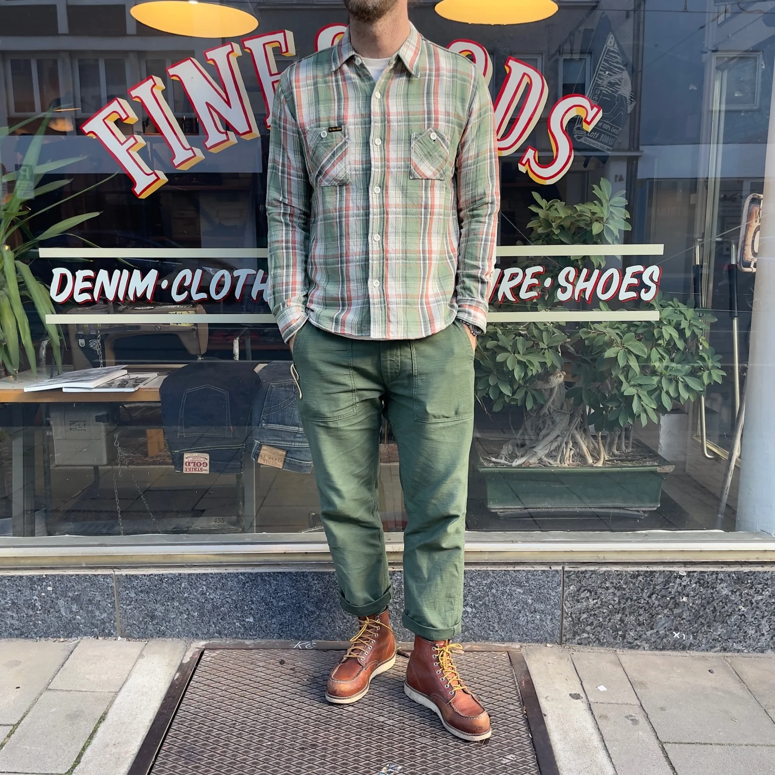 the strike gold | sgs2305 loose nel check work shirt - green - Image 2
