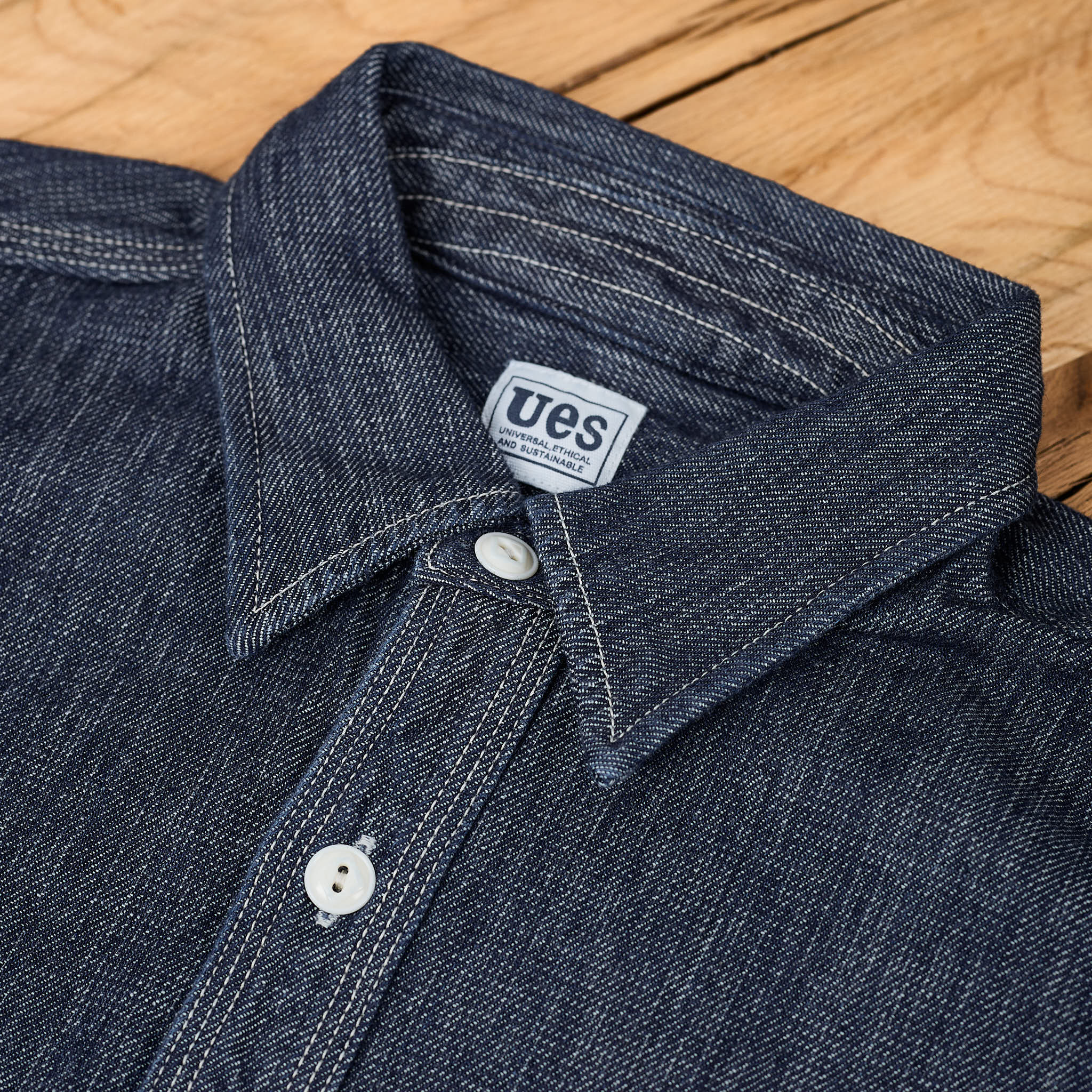 ues | 11.4oz indigo double weave shirt - Image 5