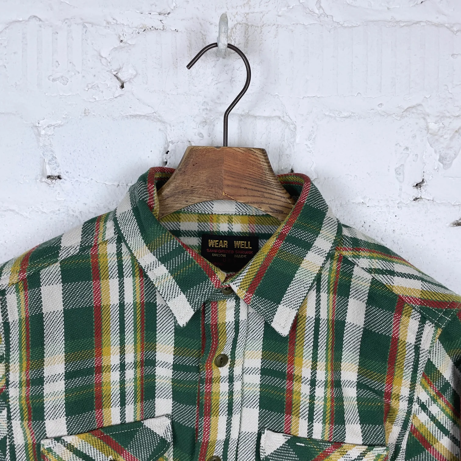 ues | 502351 heavy flannel shirt green - Image 4