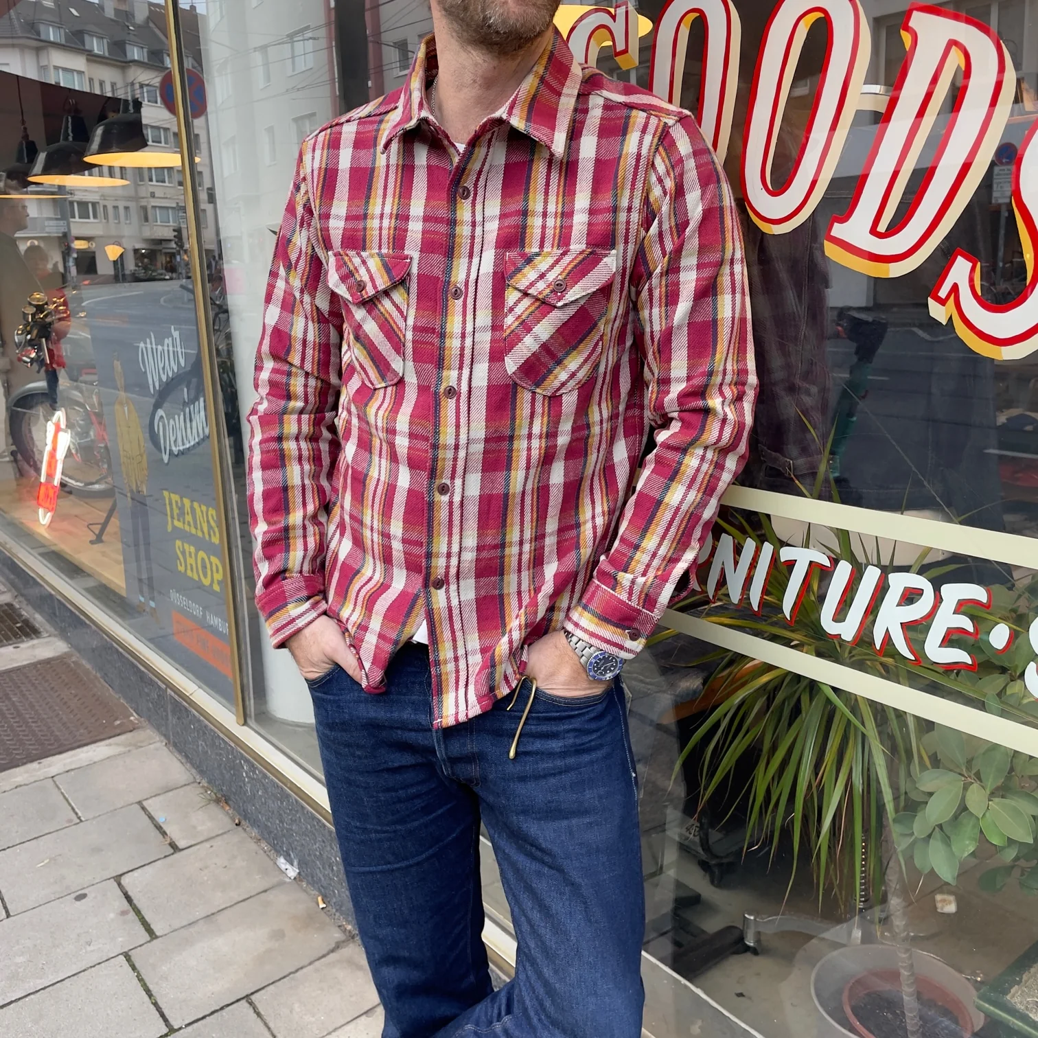 ues | 502351 heavy flannel shirt red - Image 2