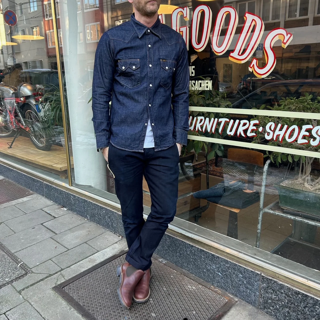 ues | 505w denim western shirt - Image 3
