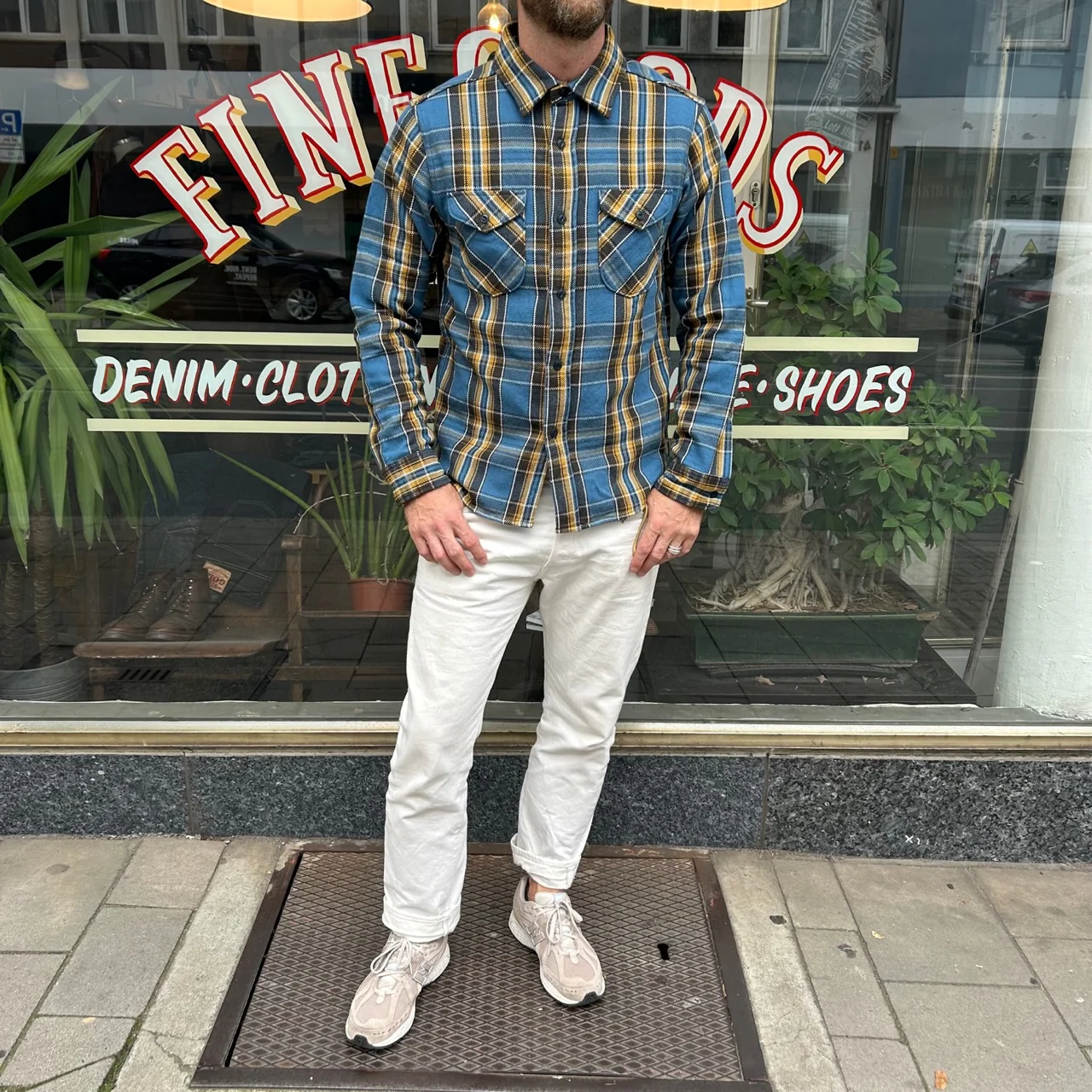 ues | heavy flannel shirt blue - Image 2