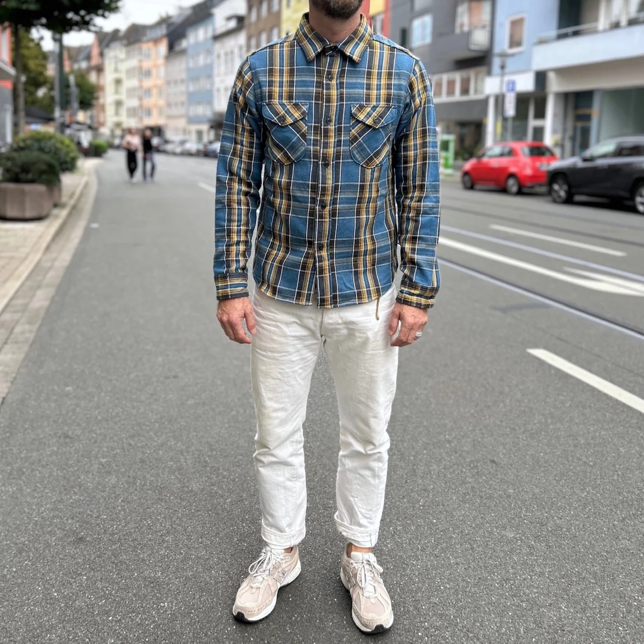 ues | heavy flannel shirt blue - Image 4
