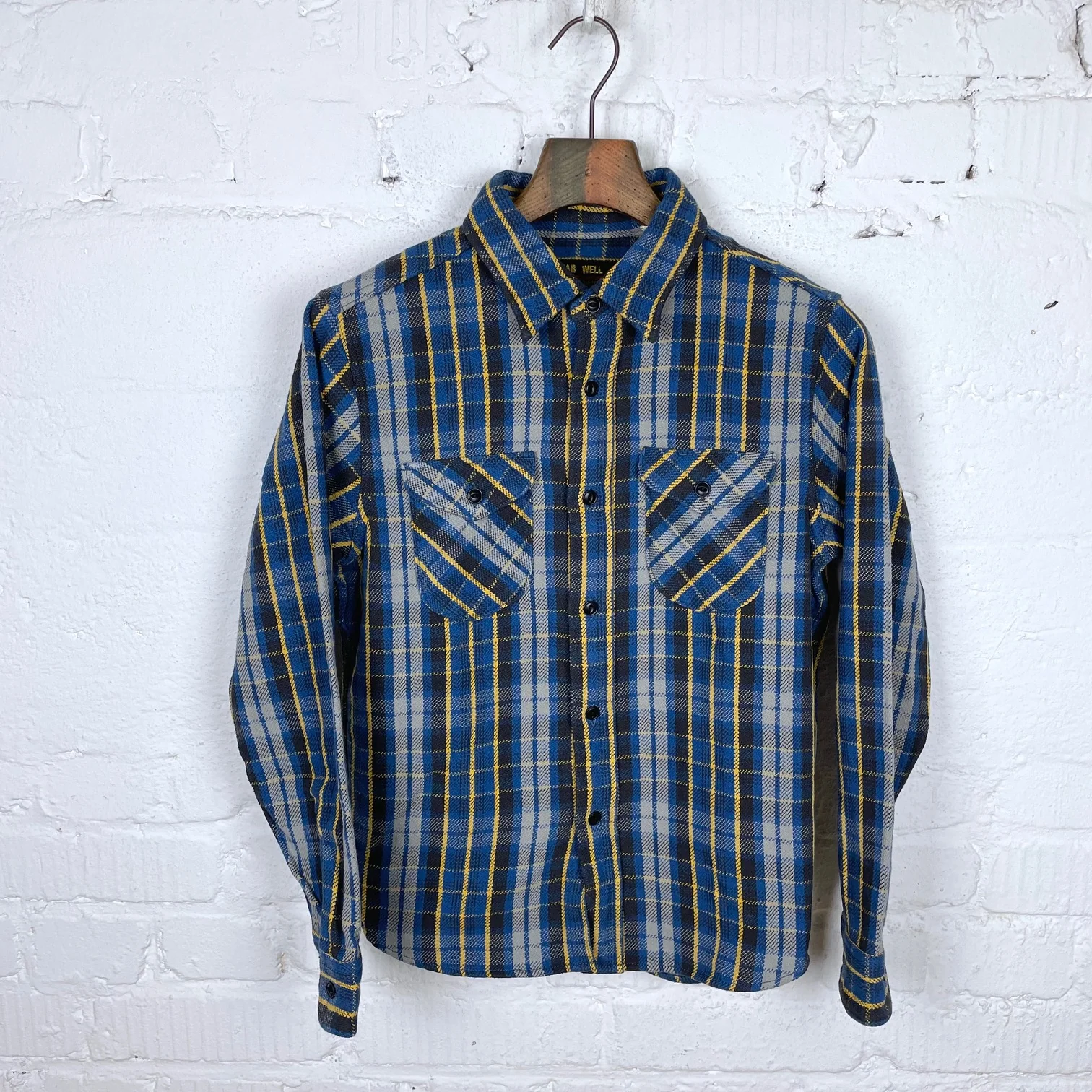 ues | heavy flannel shirt blue