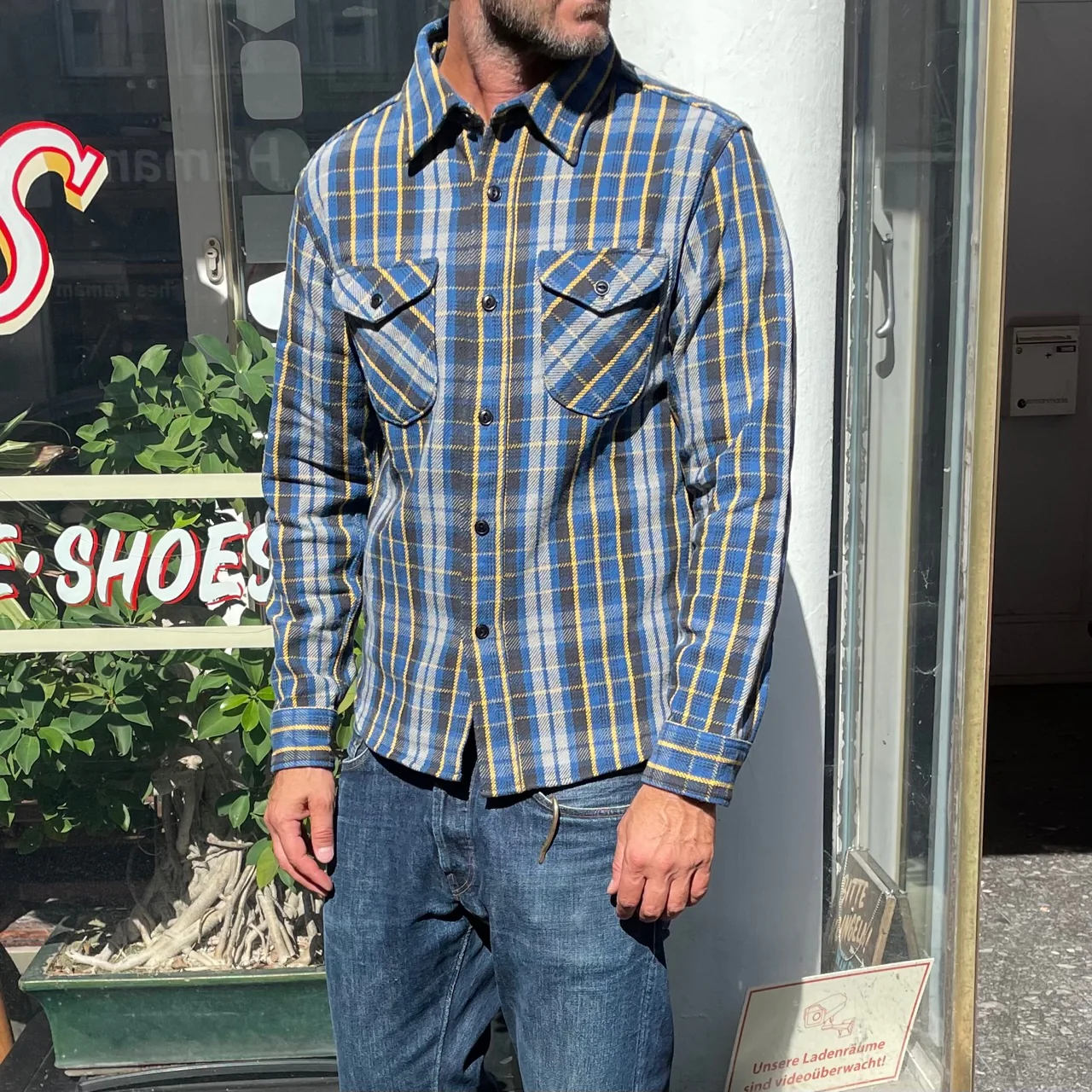 ues | heavy flannel shirt blue - Image 2