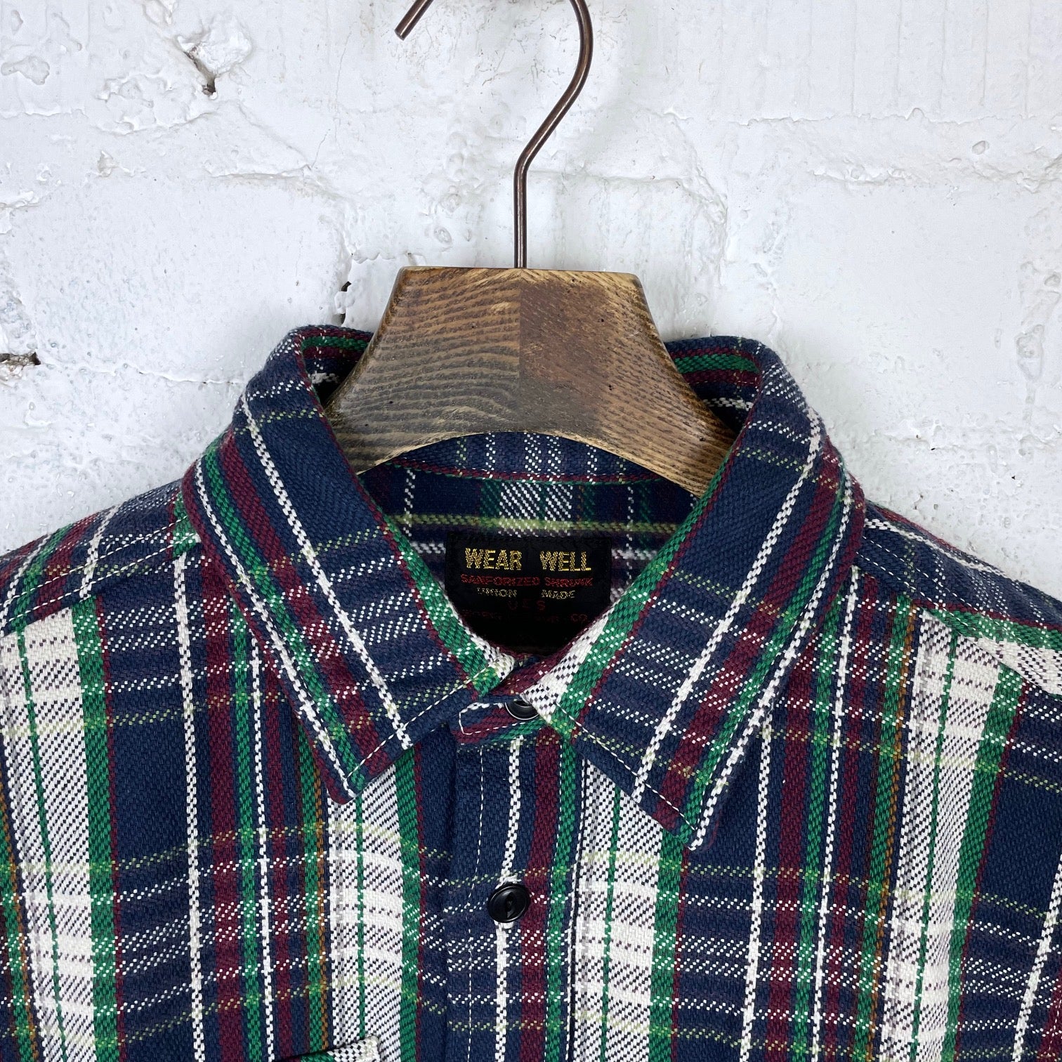 ues | heavy flannel shirt navy - Image 4