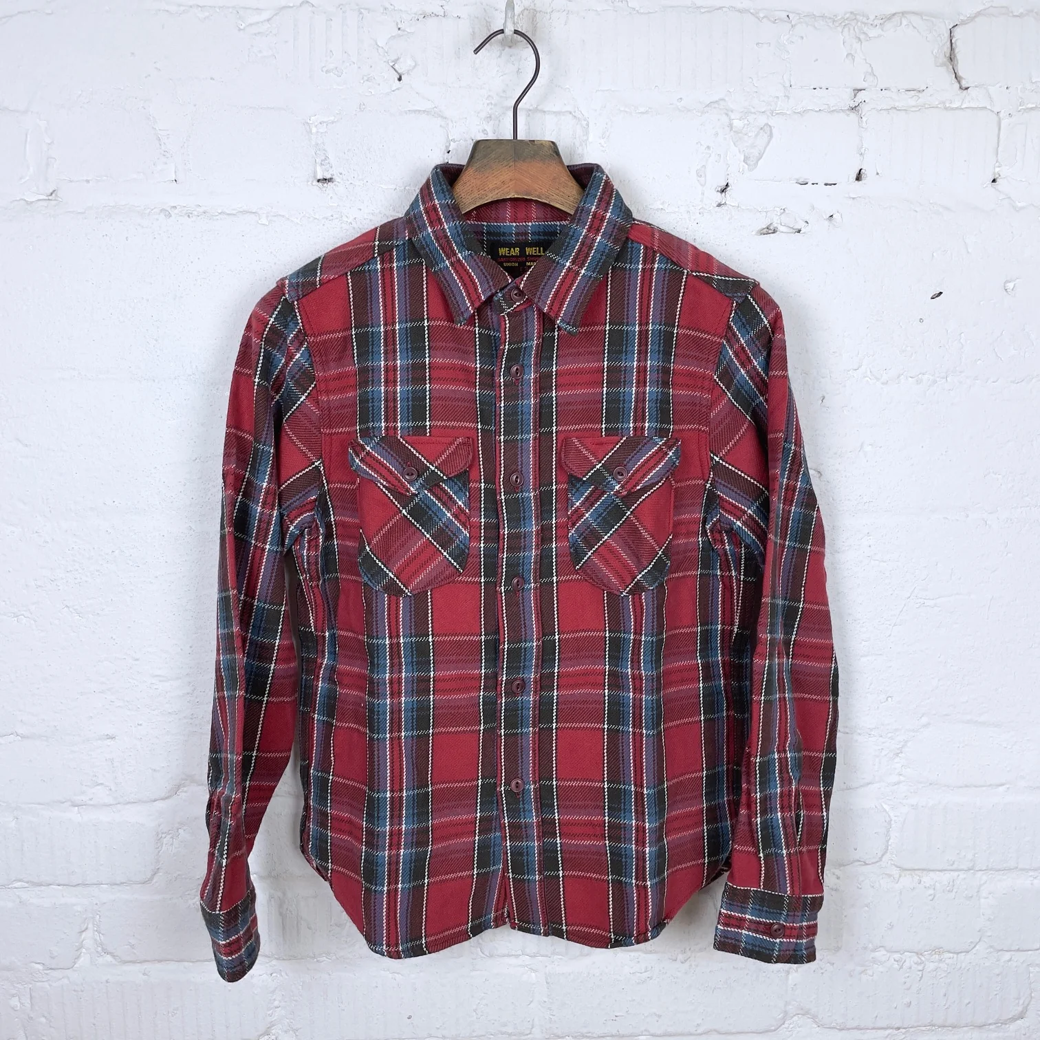 ues | heavy flannel shirt red