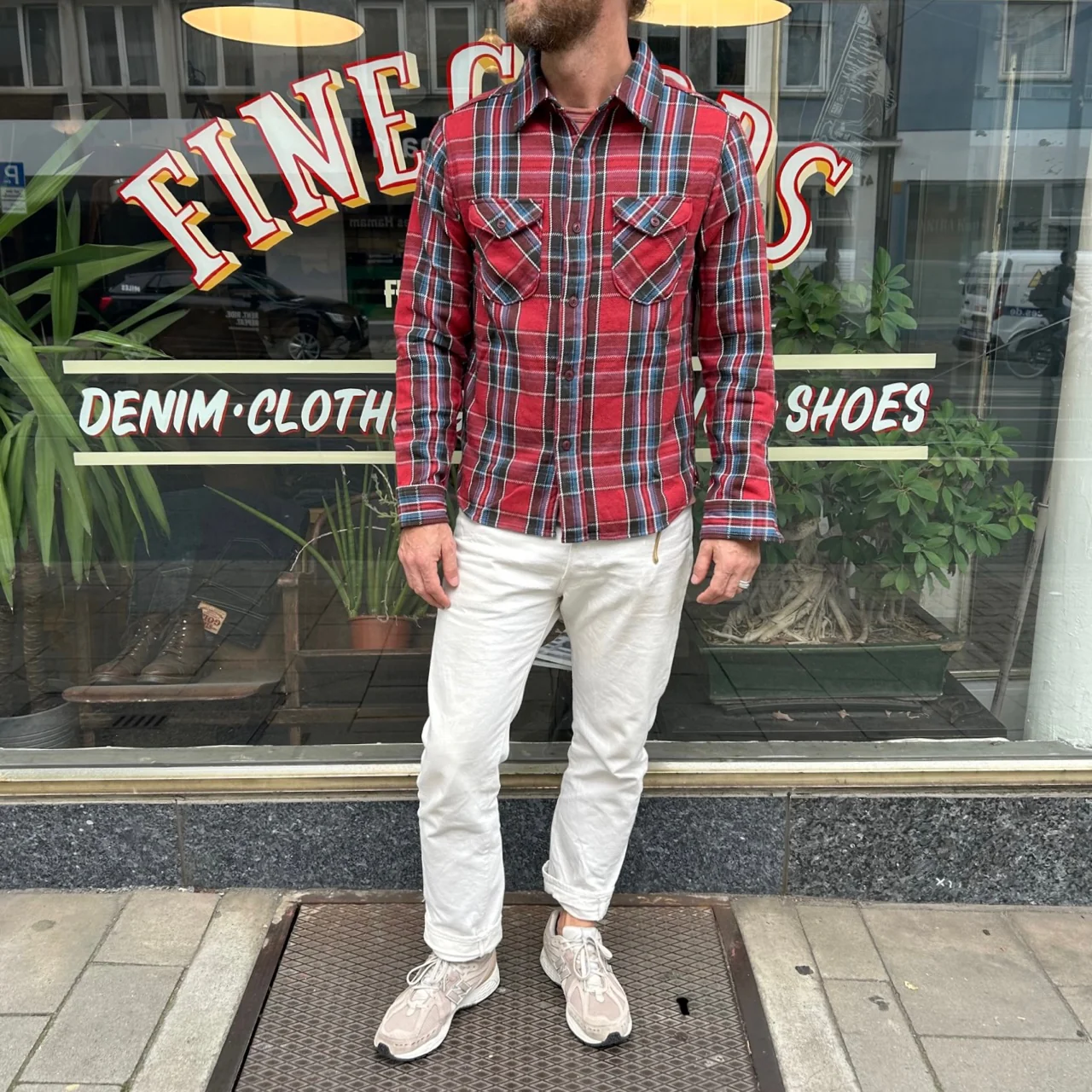 ues | heavy flannel shirt red - Image 2