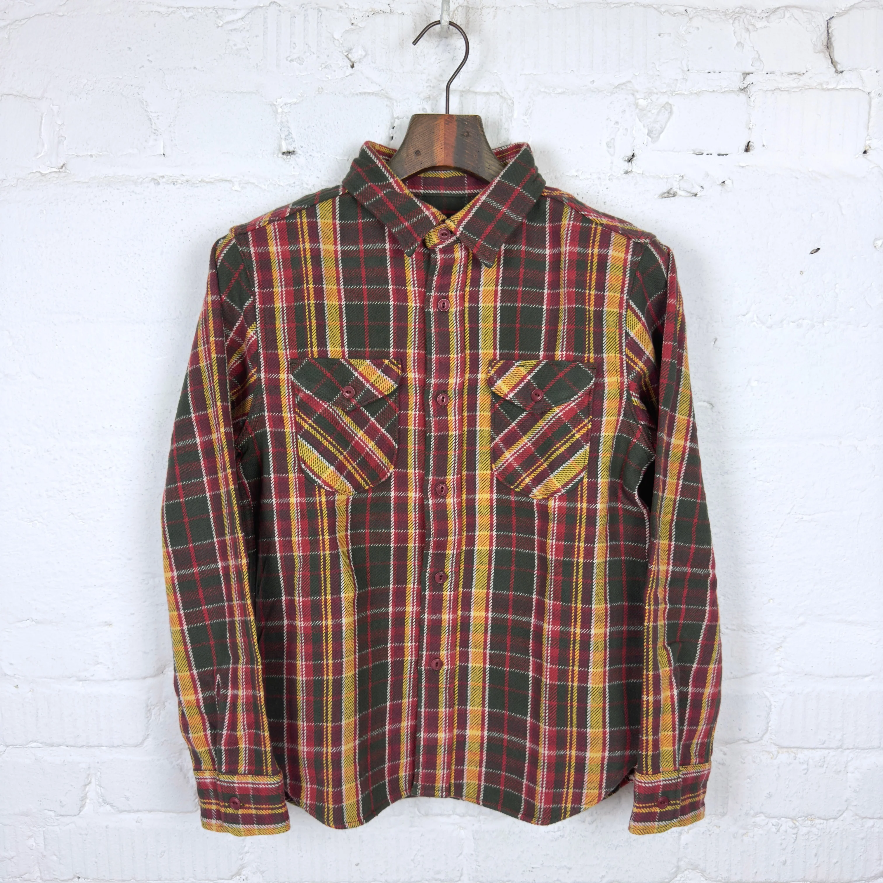 ues | heavy flannel shirt red