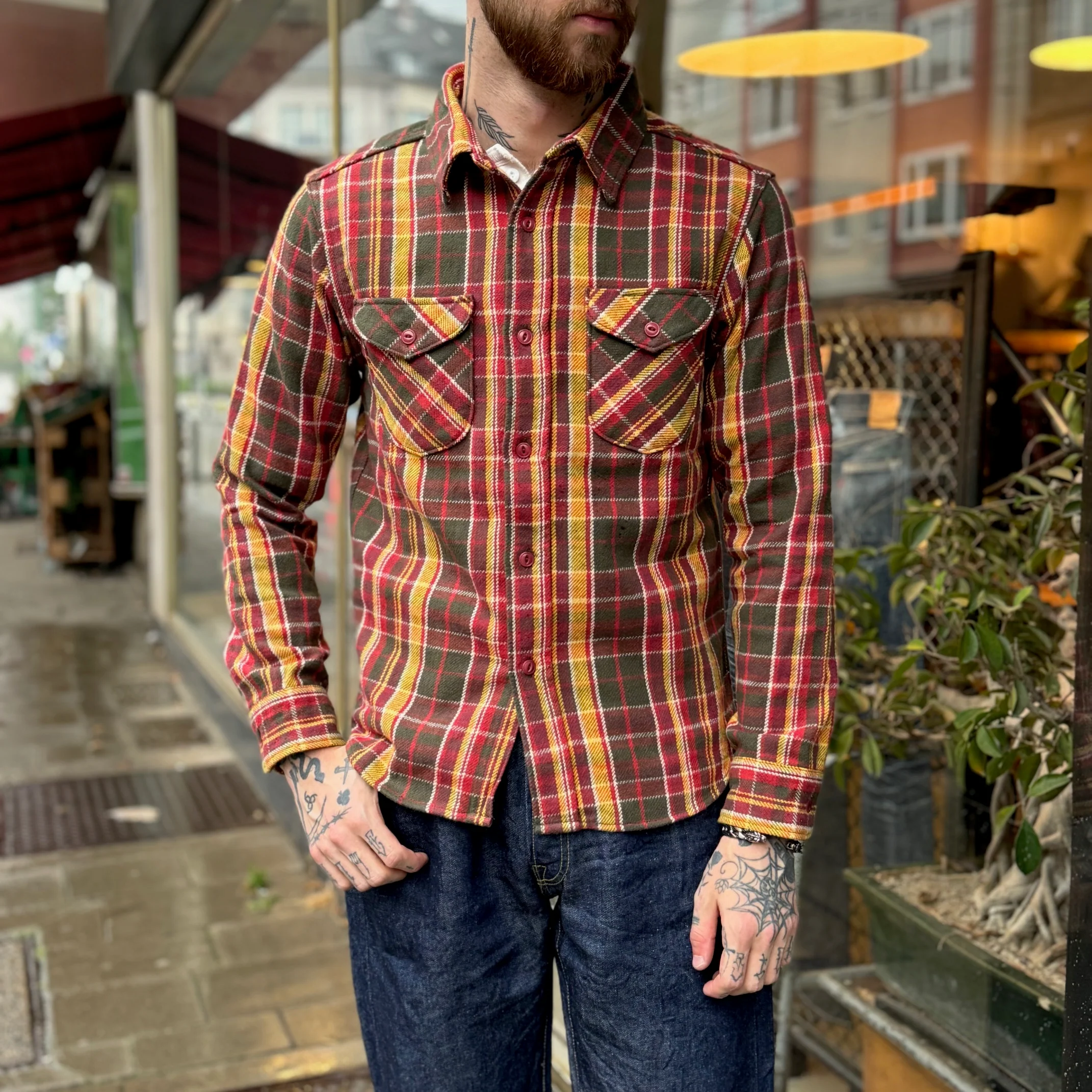 ues | heavy flannel shirt red - Image 2