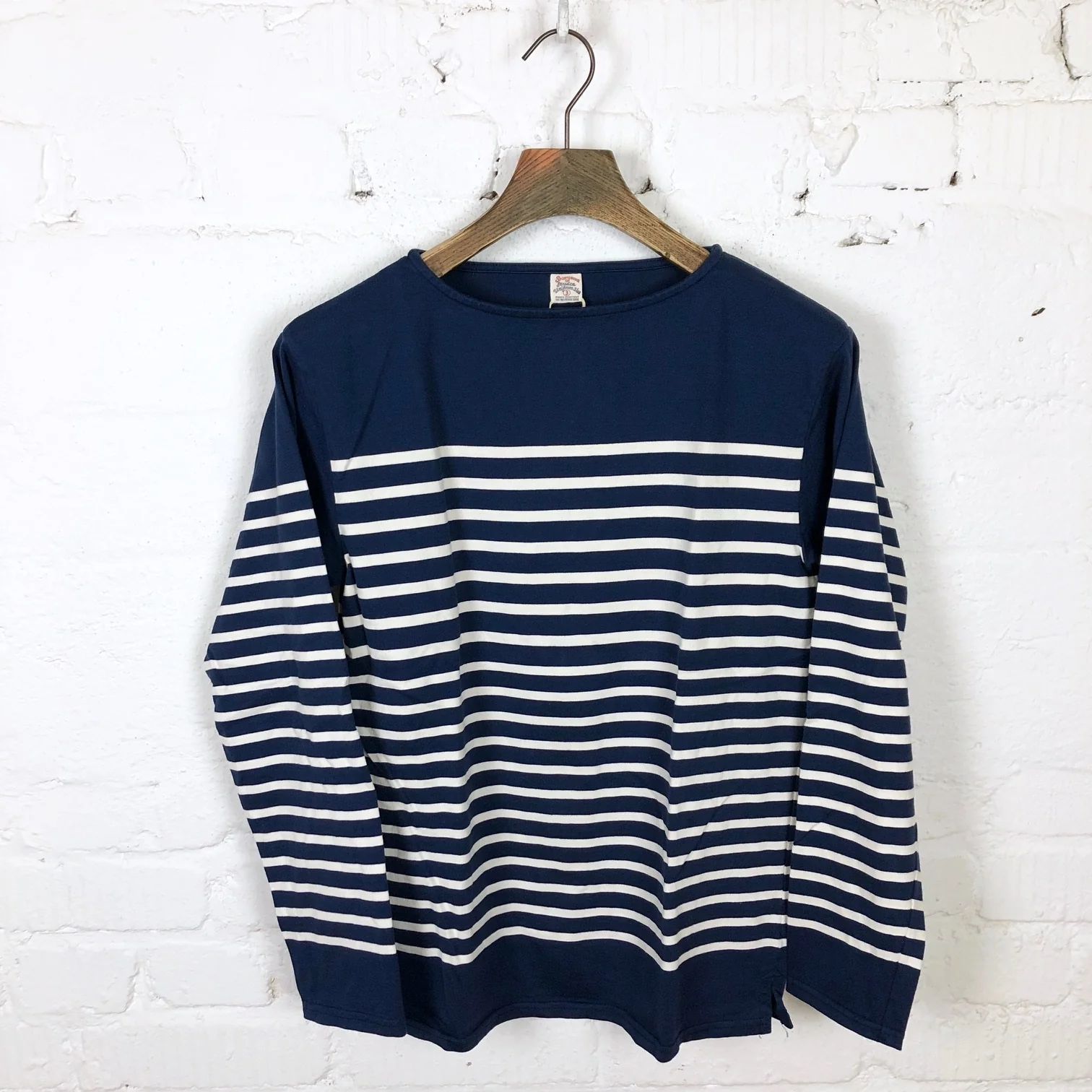 ues | long sleeve stripe t-shirt navy