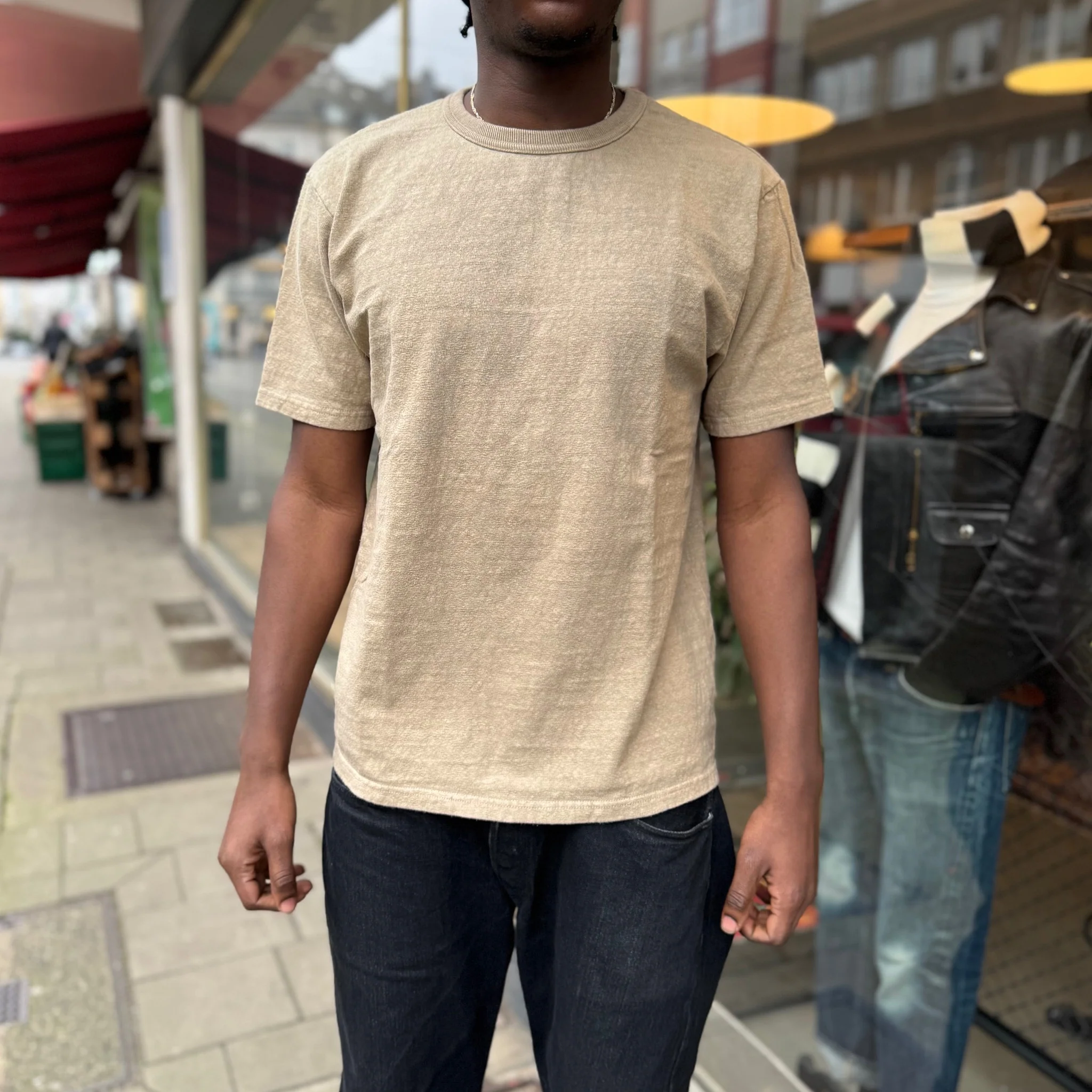 ues | no. 8. slub nep t-shirt - beige - Image 2
