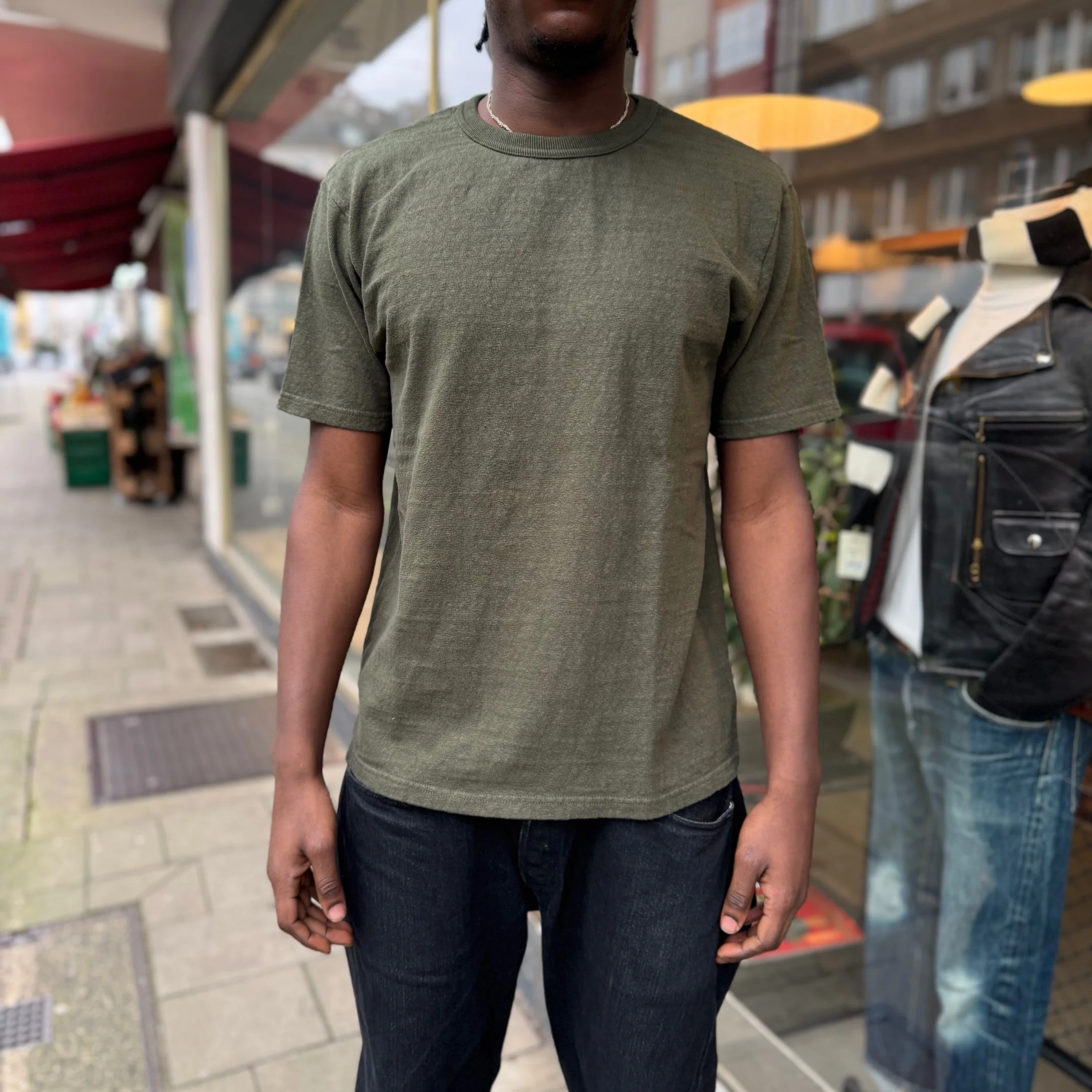 ues | no. 8. slub nep t-shirt - green - Image 2