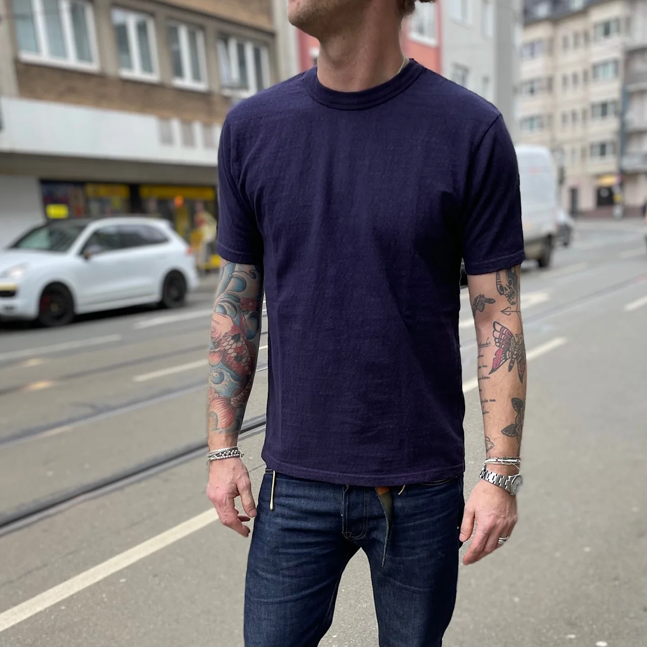 ues | no. 8. slub nep t-shirt - navy - Image 2