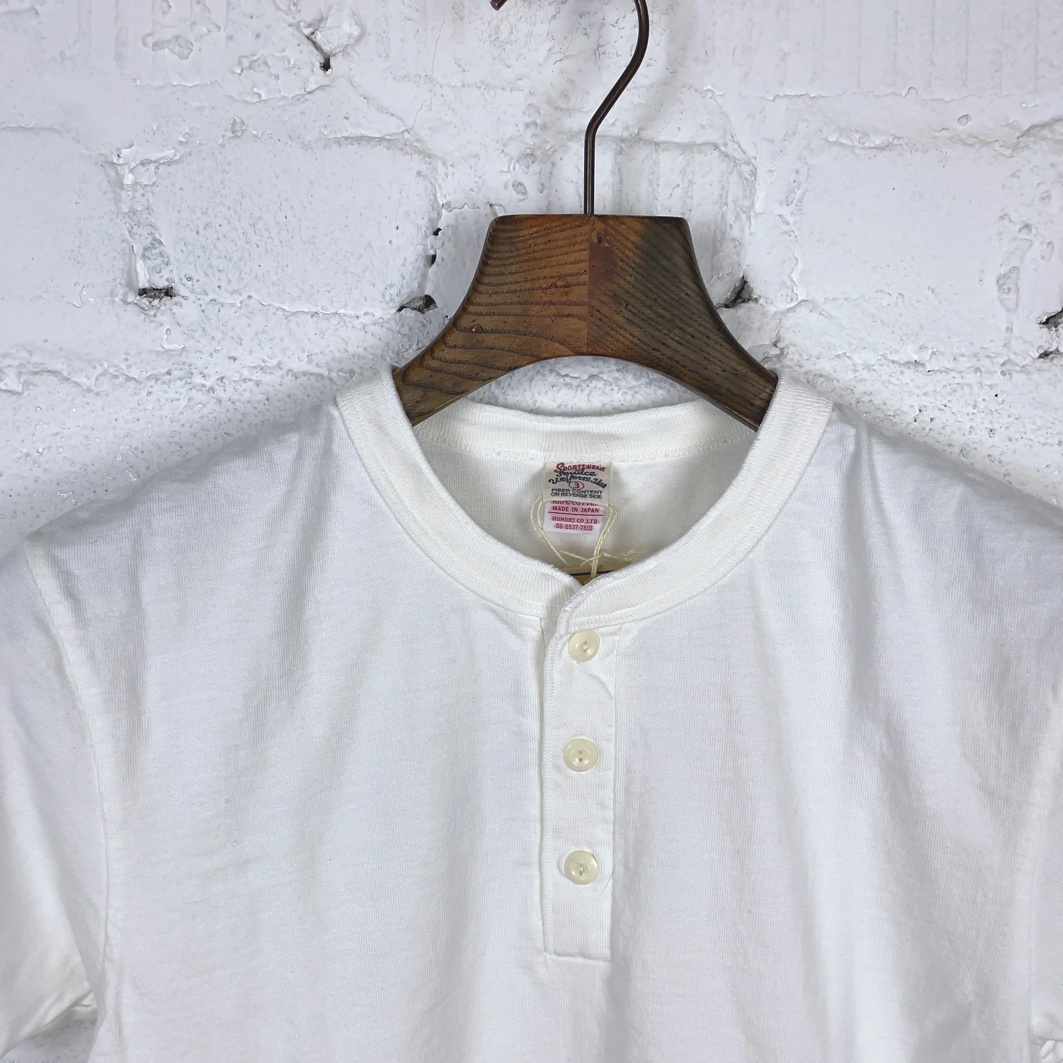 ues | ramayana henley neck t-shirt white - Image 4