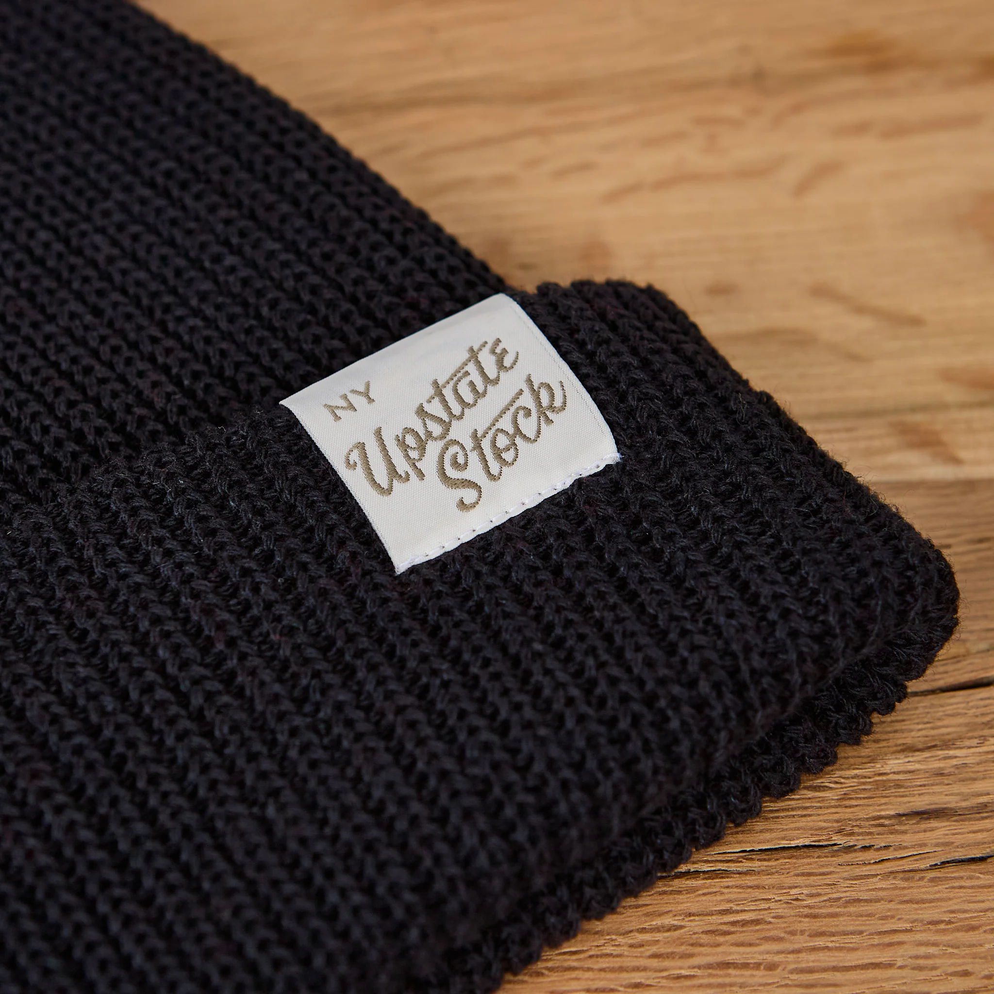 upstate stock | black upcycled cotton watchcap - Image 2