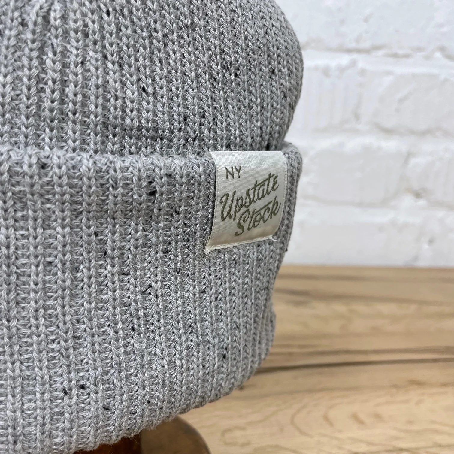 upstate stock | grey fleck super fine upcycled cotton watchcap - Image 2