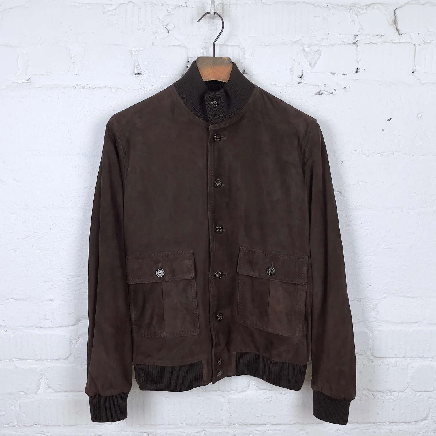 valstar | valstarino regular-fit lined suede bomber jacket caffè