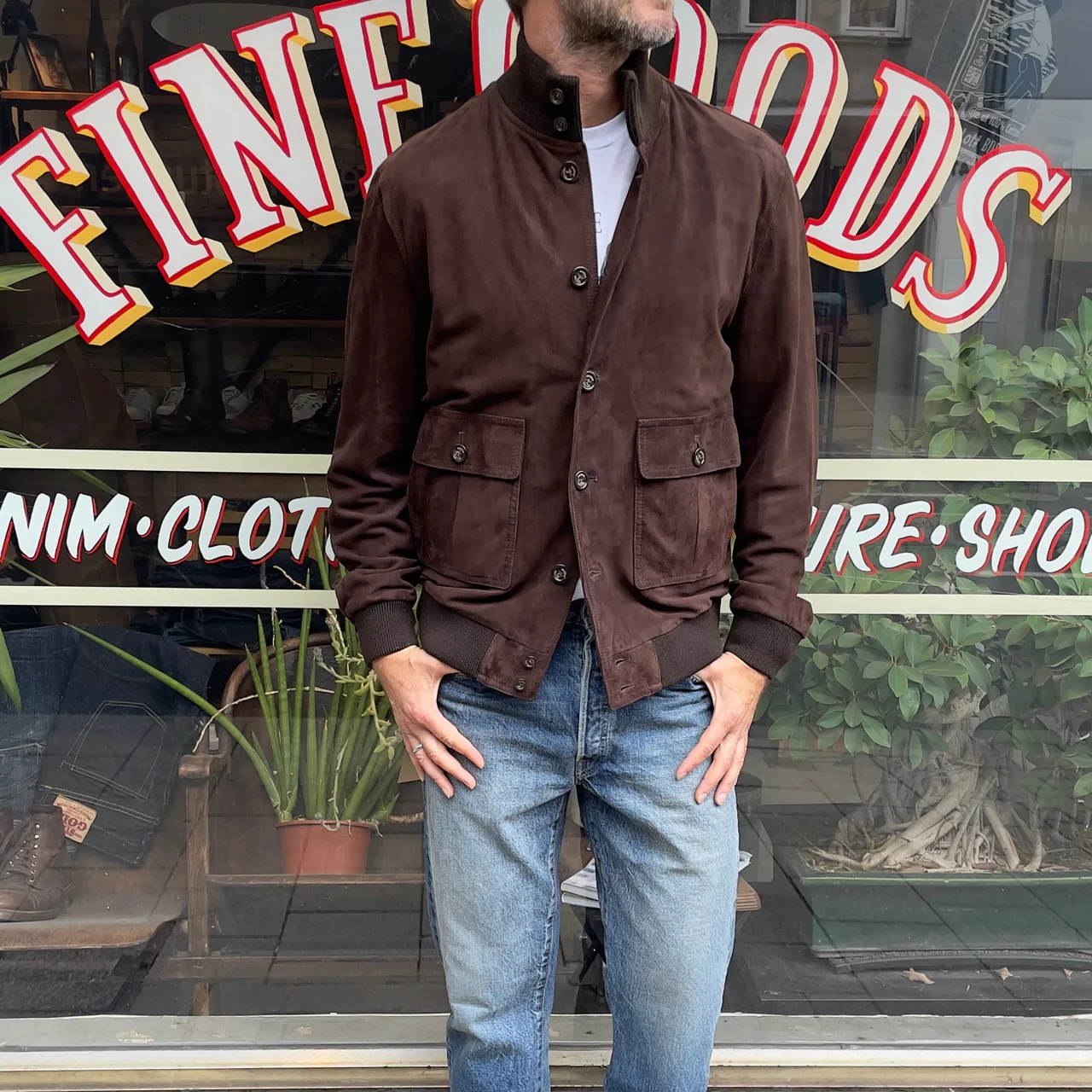 valstar | valstarino regular-fit lined suede bomber jacket caffè - Image 3