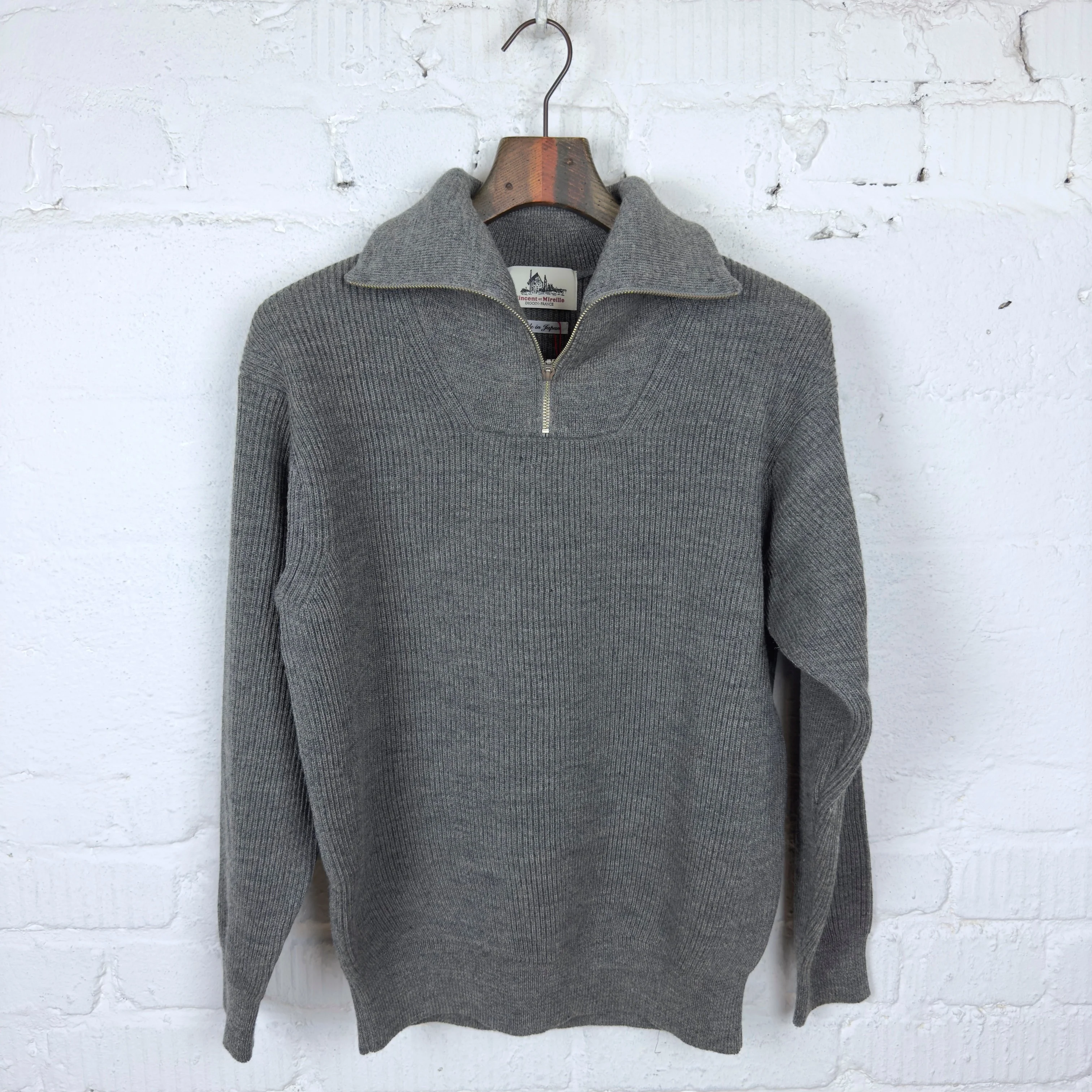 vincent et mireille | half-zip sweater - md grey