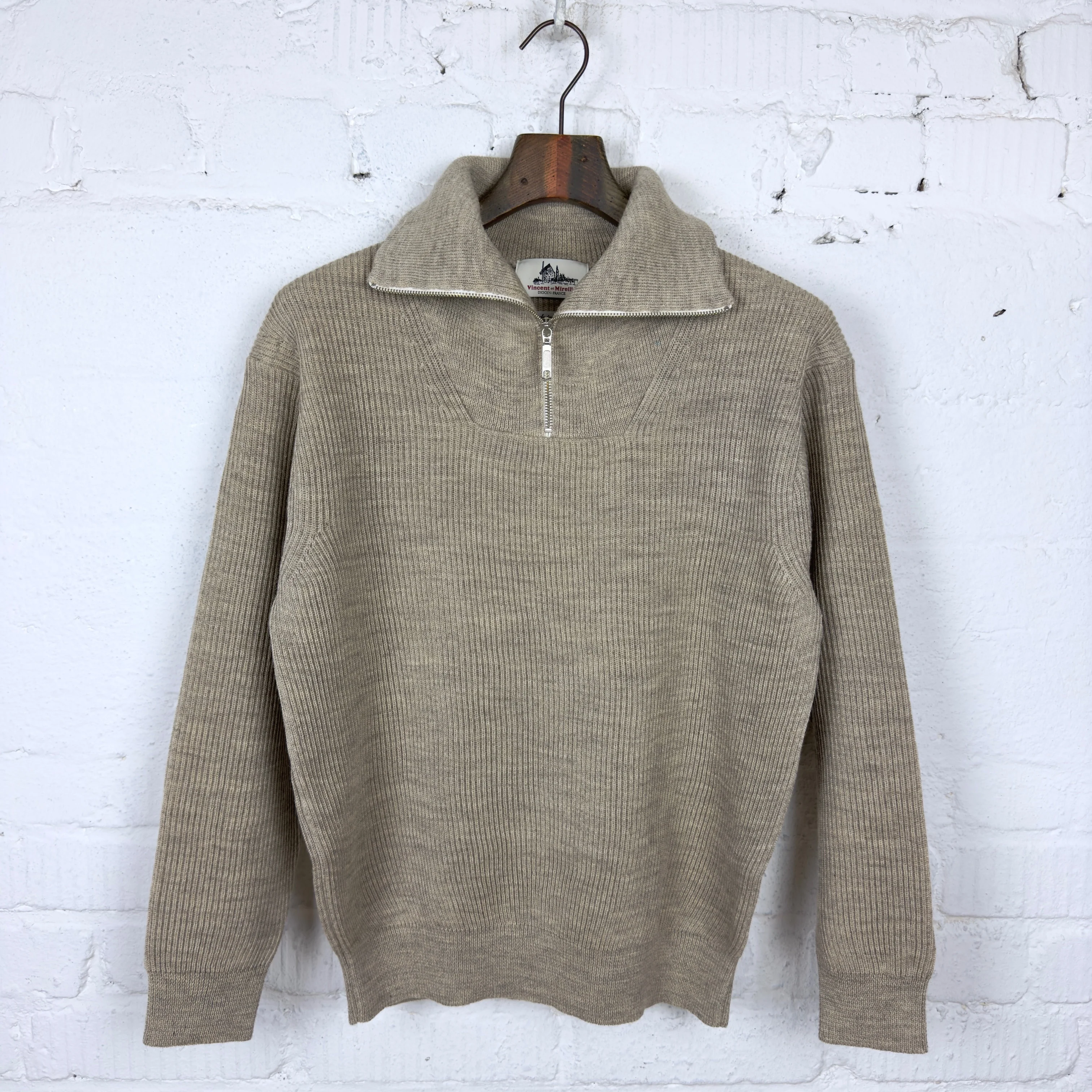 vincent et mireille | half-zip sweater - natural