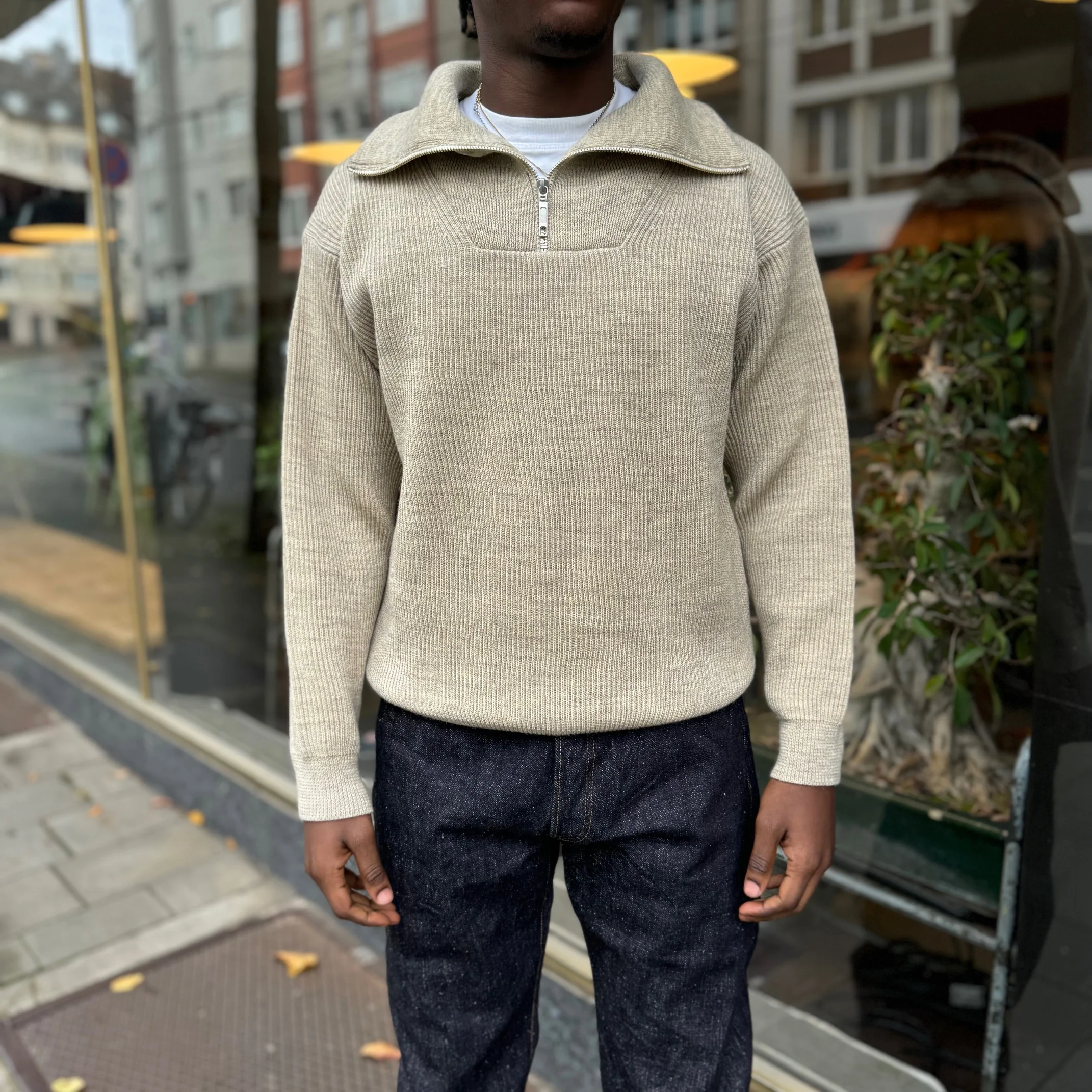 vincent et mireille | half-zip sweater - natural - Image 2