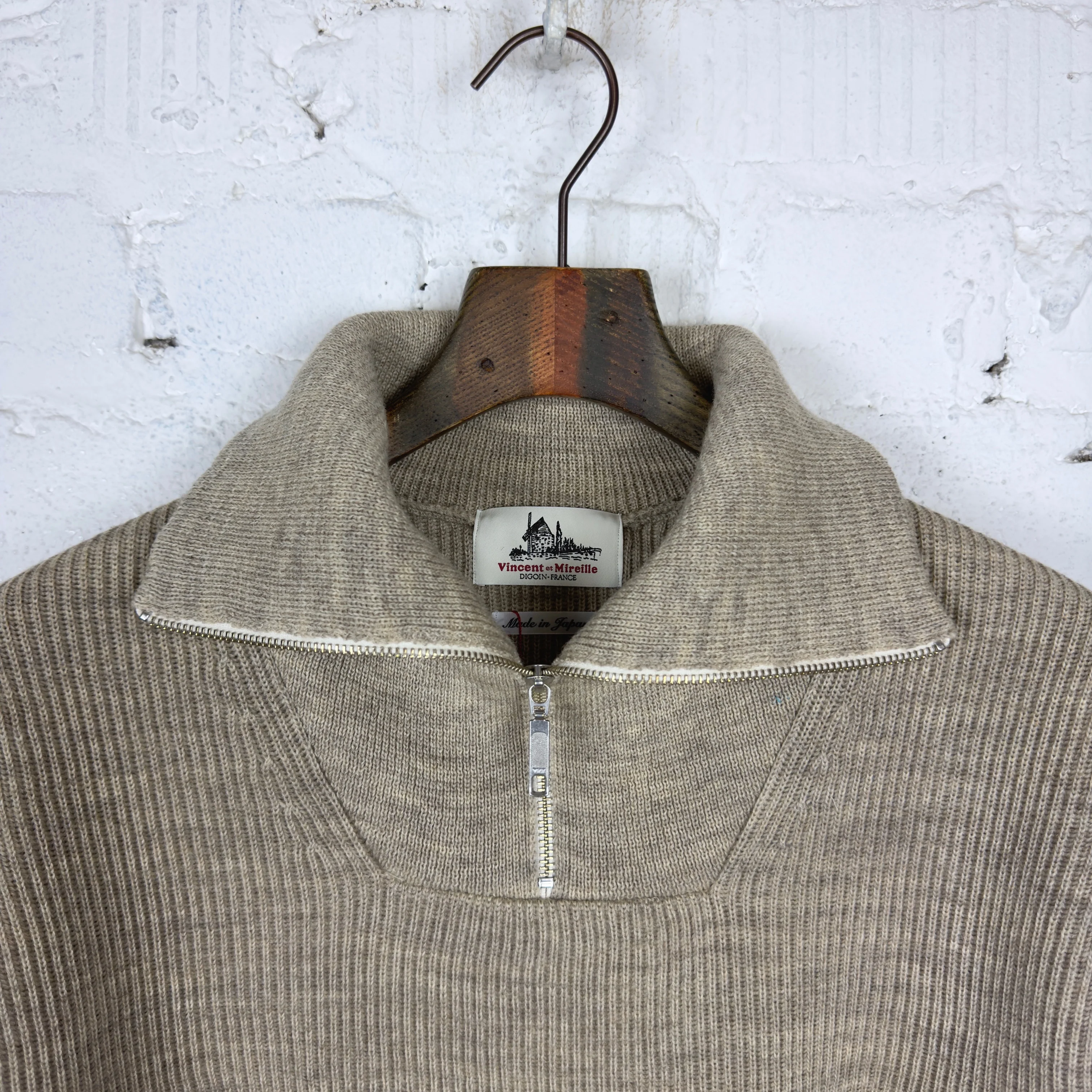 vincent et mireille | half-zip sweater - natural - Image 3
