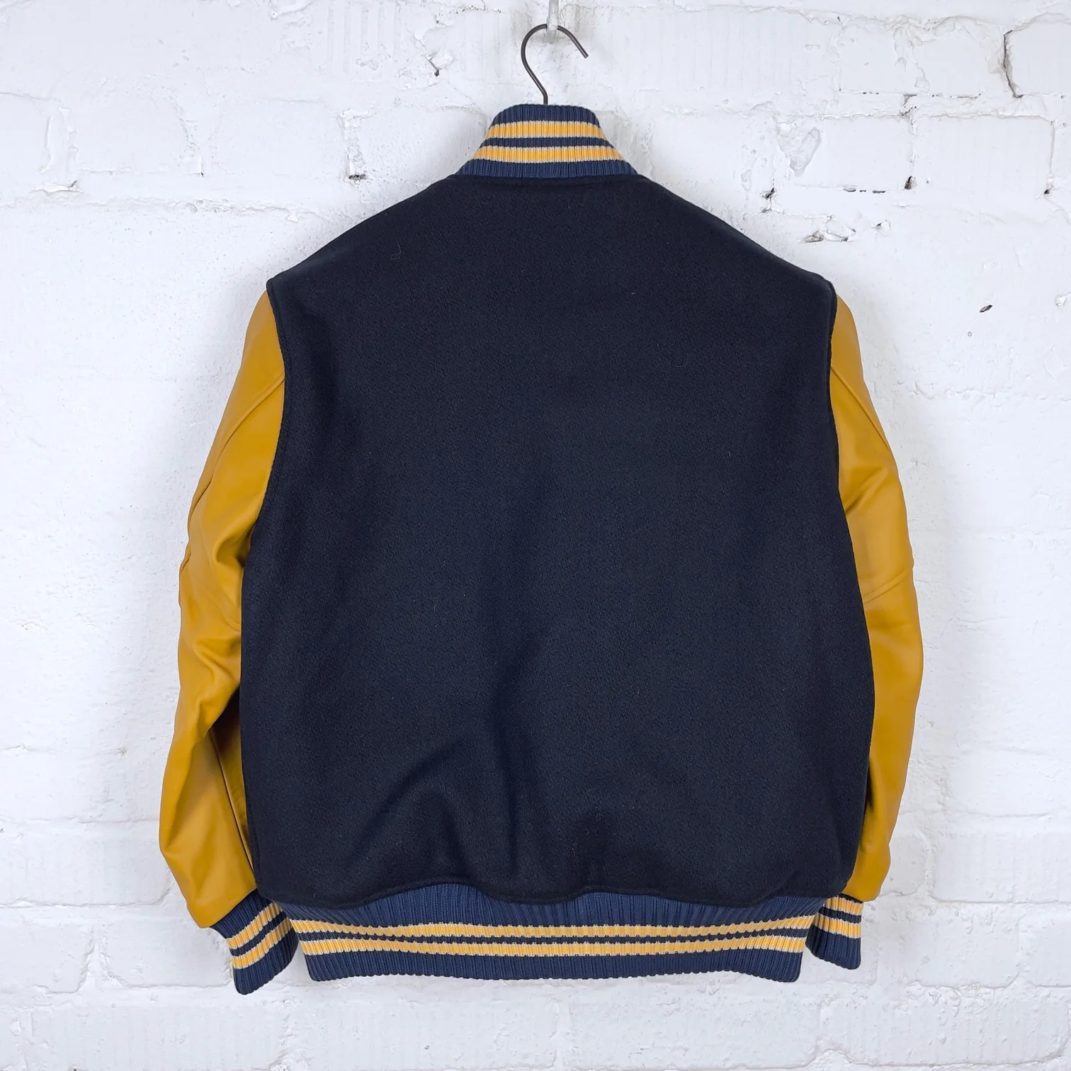 whitesville | 30oz wool melton award jacket “solid” - navy x gold - Image 5