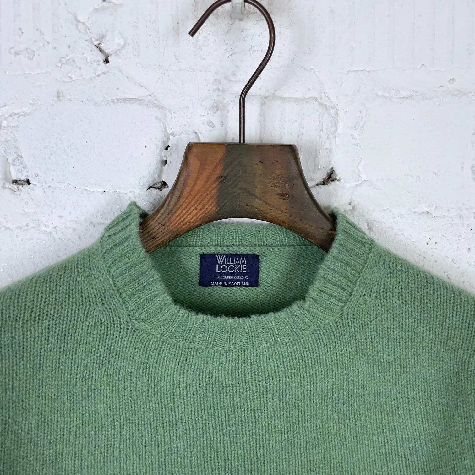 william lockie x stuf|f | gullan super geelong crew neck - sage - Image 2