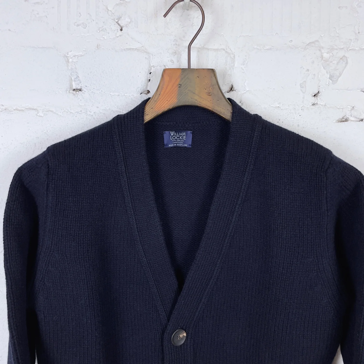 william lockie x stuf|f | lonny 2-pocket cardigan lambswool - dk. navy - Image 2