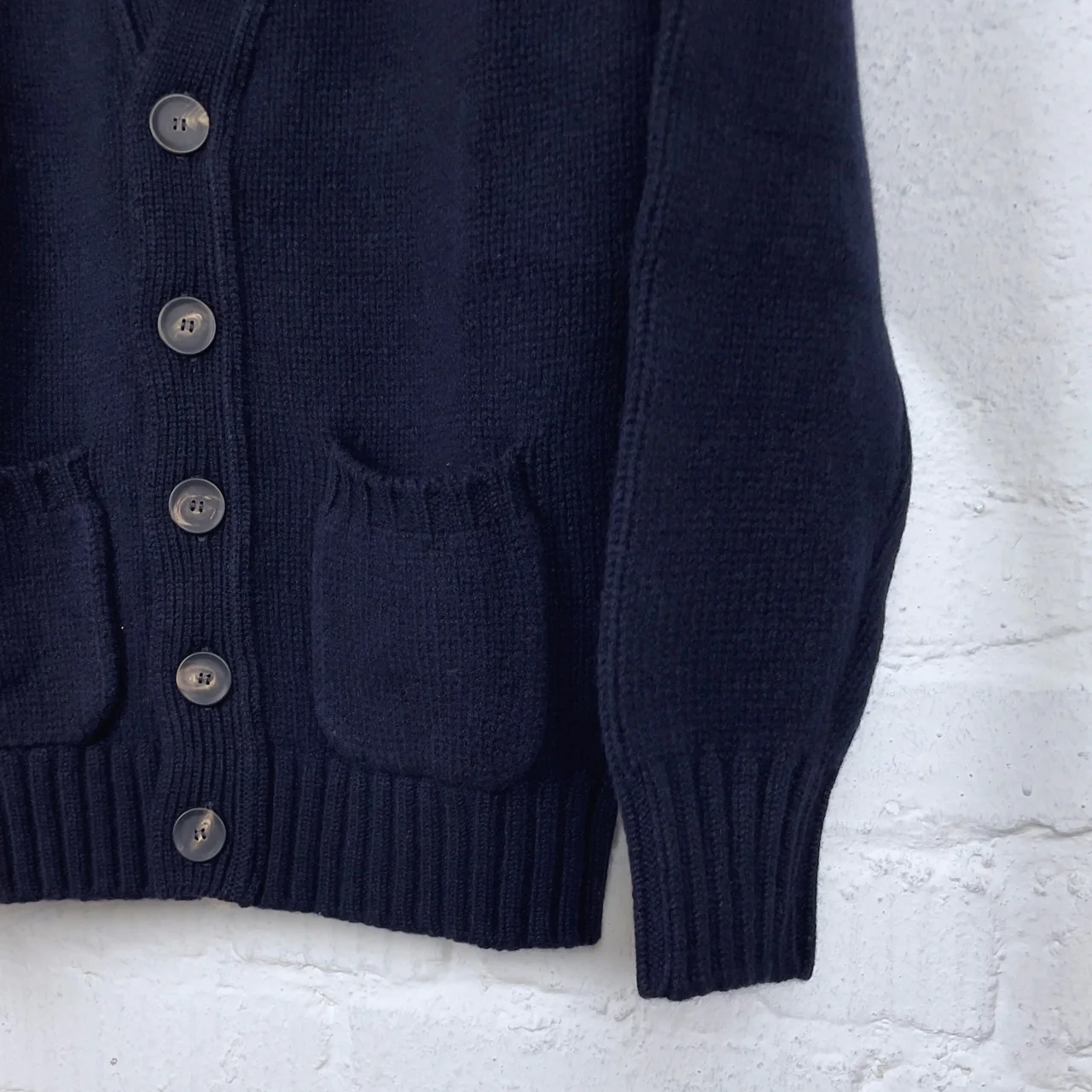 william lockie x stuf|f | lonny 2-pocket cardigan lambswool - dk. navy - Image 3