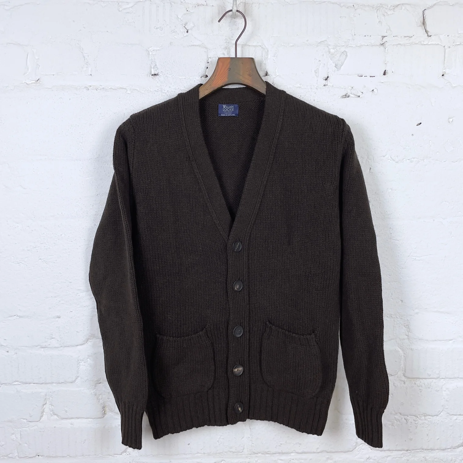 william lockie x stuf|f | lonny 2-pocket cardigan lambswool - ebony