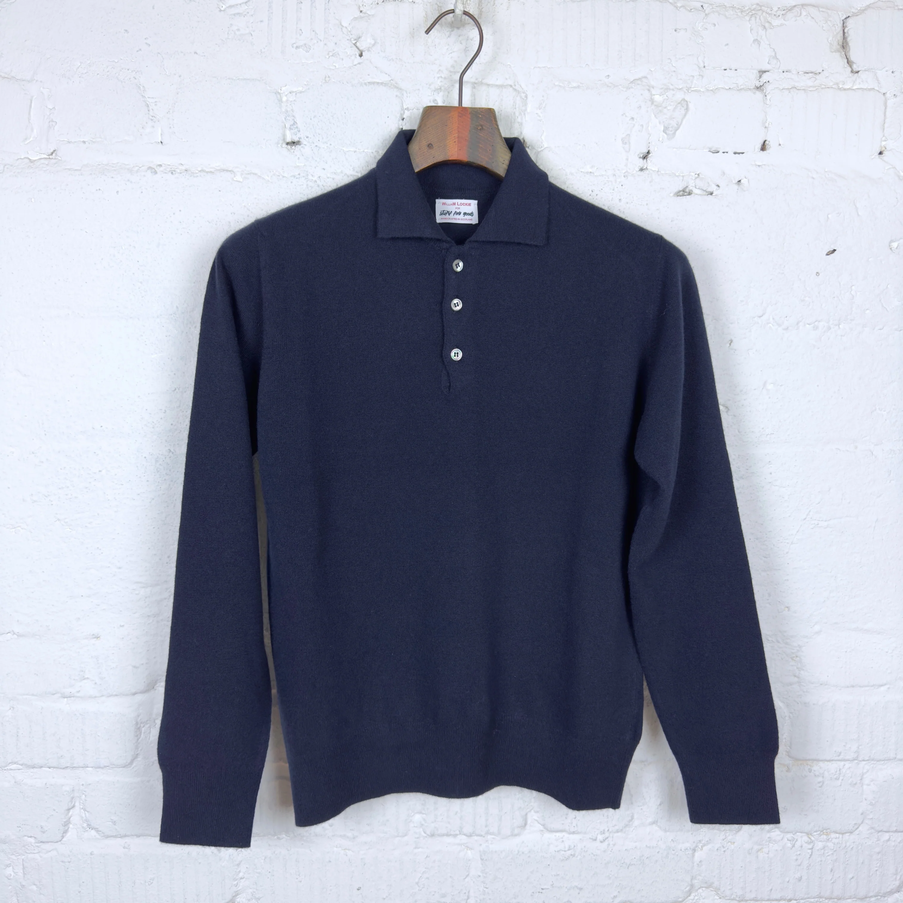 william lockie x stuf|f | super geelong knit polo - dark navy