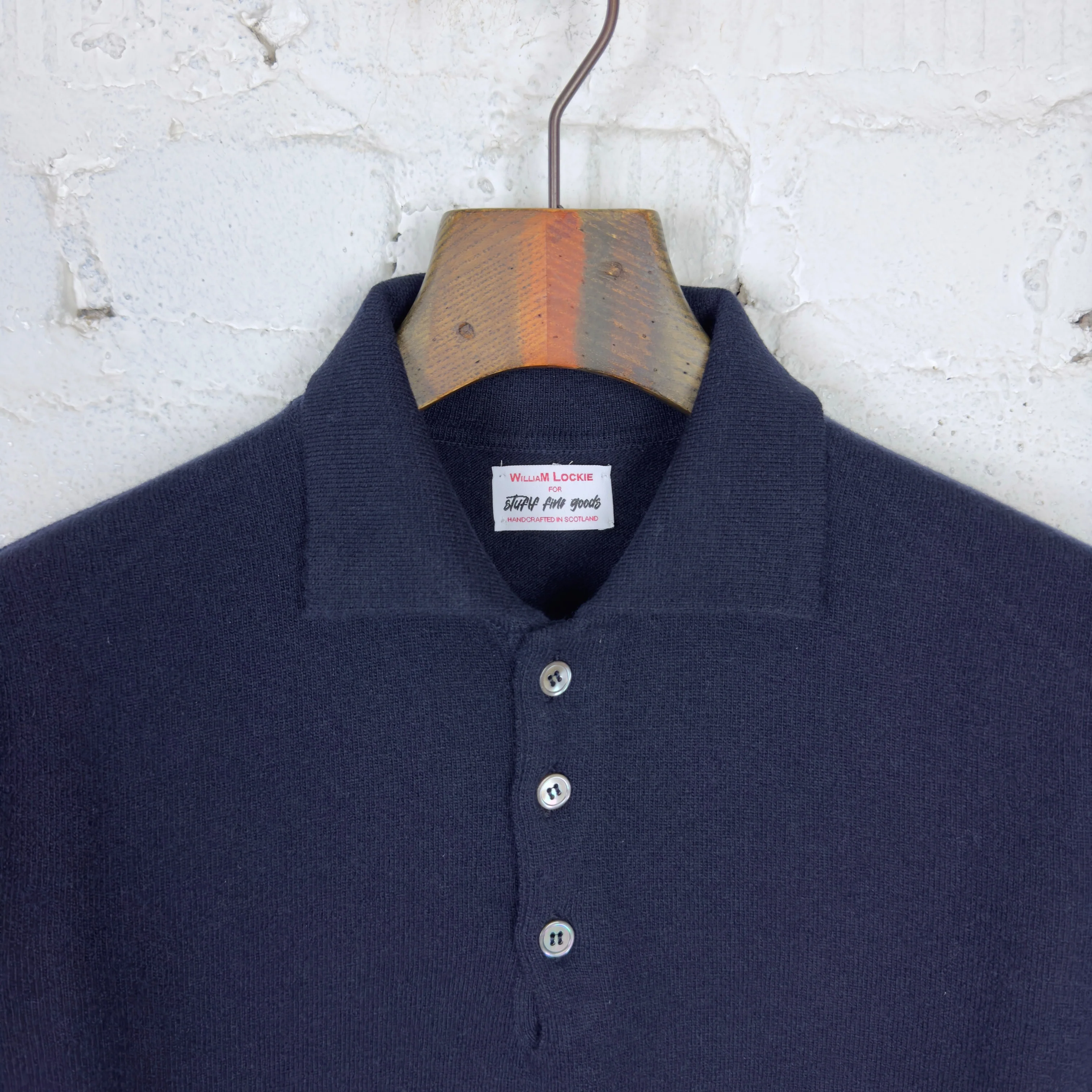 william lockie x stuf|f | super geelong knit polo - dark navy - Image 3