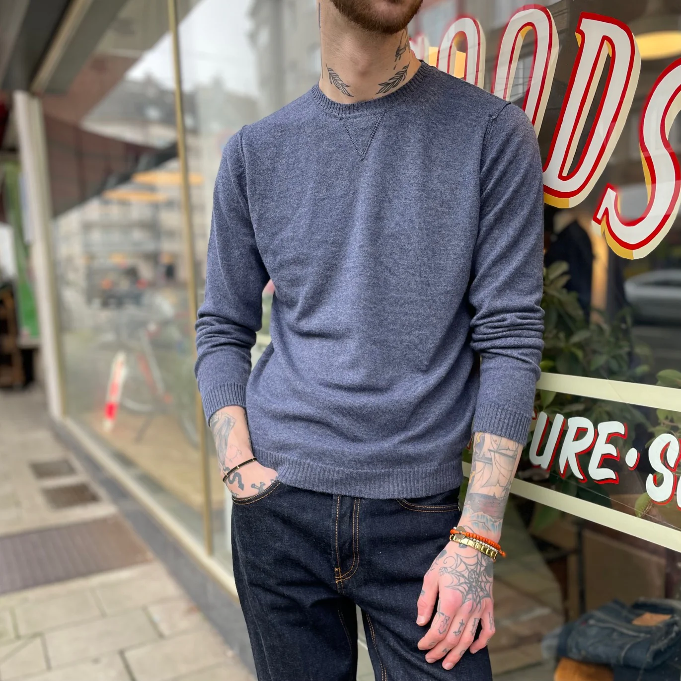 william lockie x stuf|f | vintage crew inset sweater cashmere-linen - selvedge - Image 2