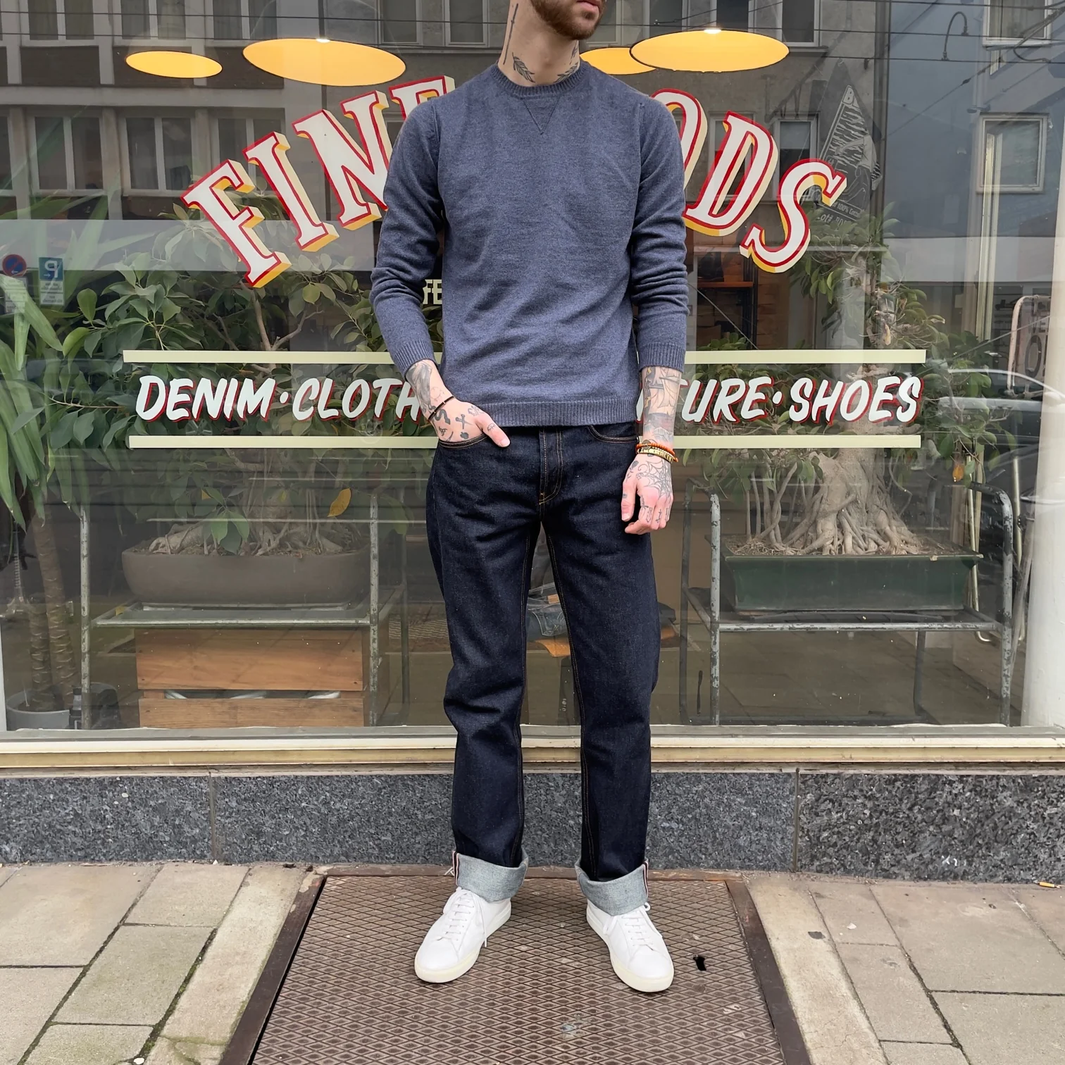 william lockie x stuf|f | vintage crew inset sweater cashmere-linen - selvedge - Image 3