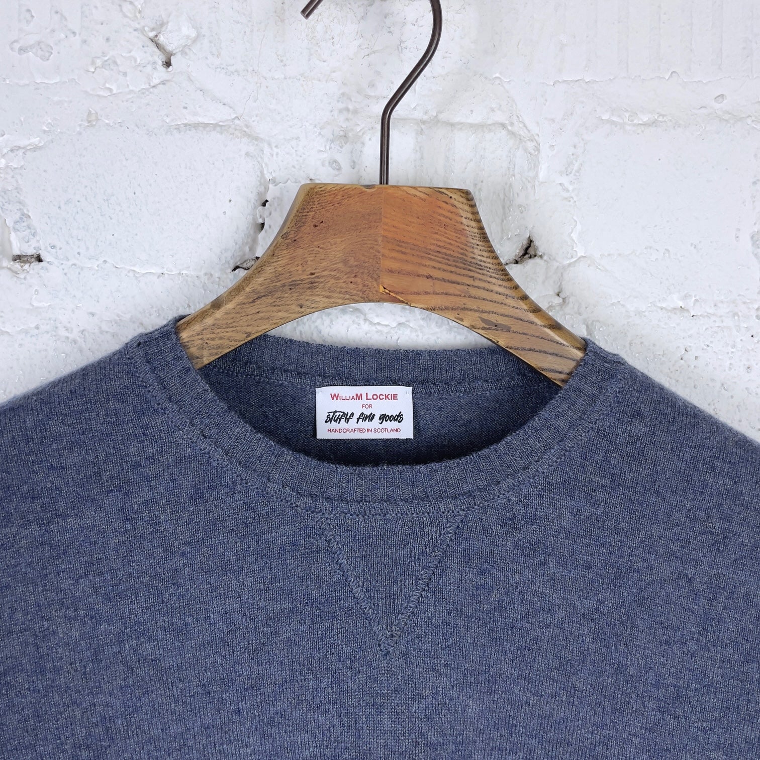 william lockie x stuf|f | vintage crew inset sweater cashmere-linen - selvedge - Image 4