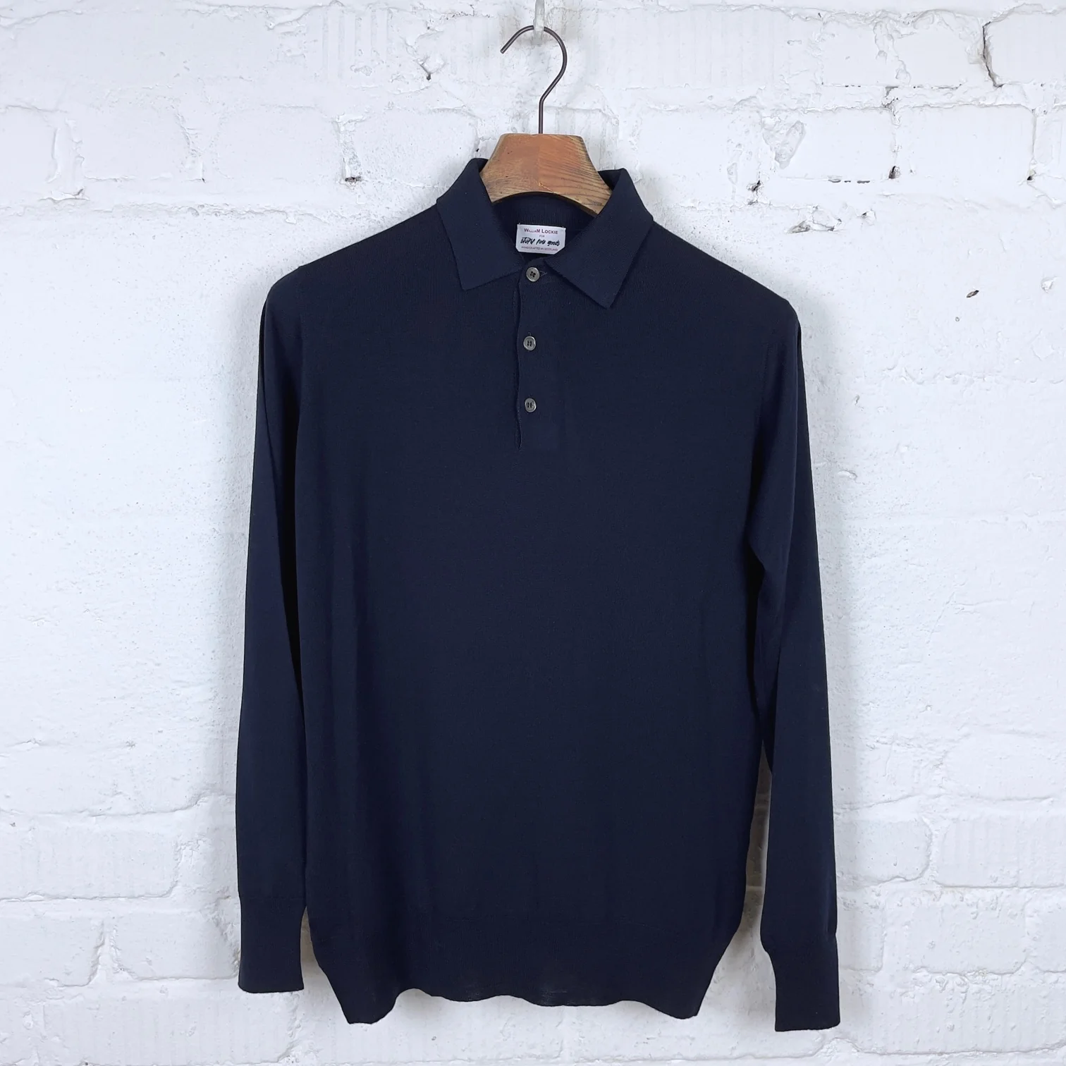 william lockie x stuf|f | vintage devon merino knit polo - notte